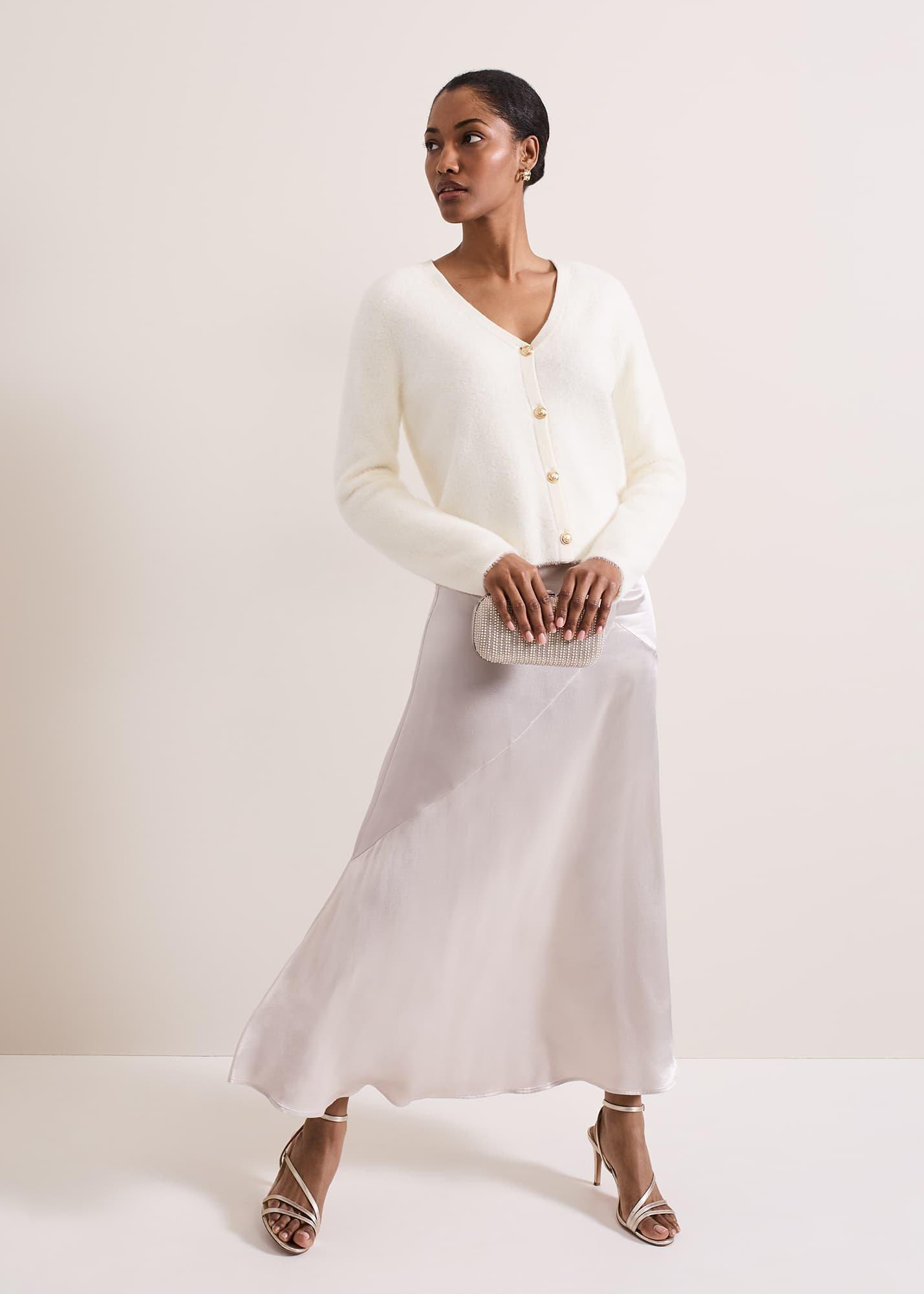 Mindy Fluffy Knit V Neck Cardigan