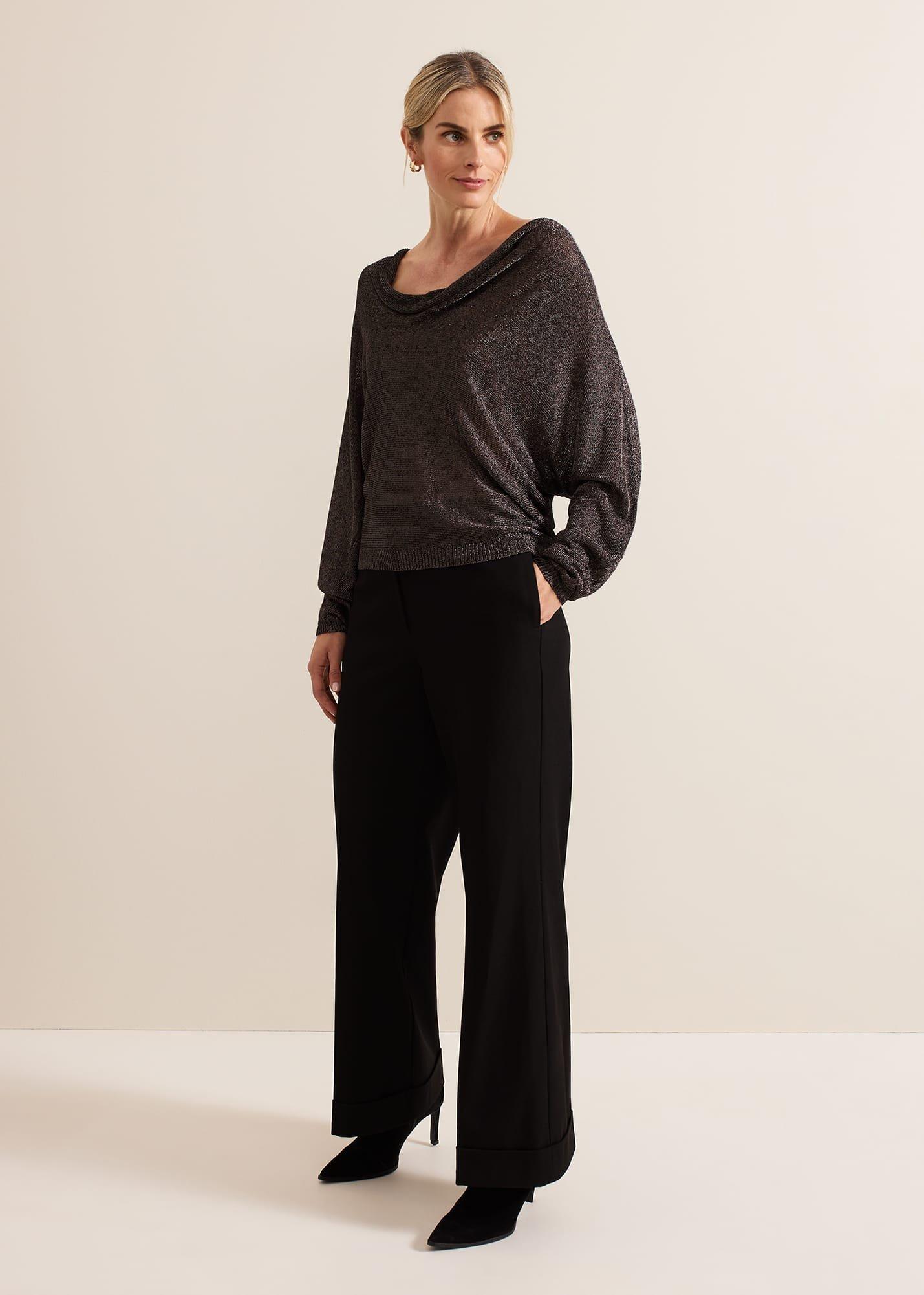 Malti Metallic Cowl Neck Knit