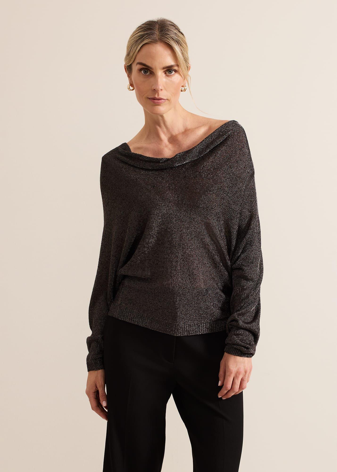 Malti Metallic Cowl Neck Knit