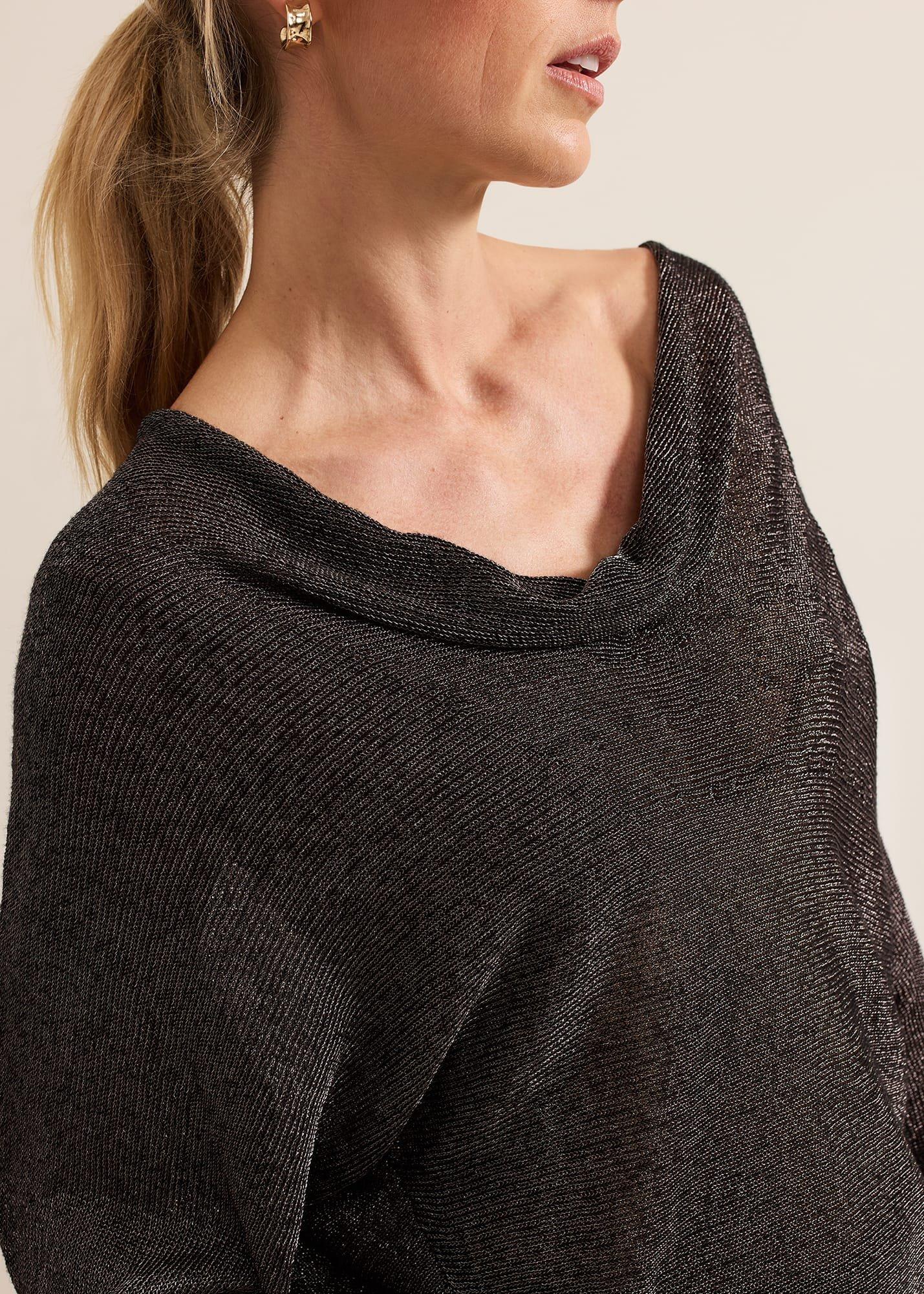 Malti Metallic Cowl Neck Knit