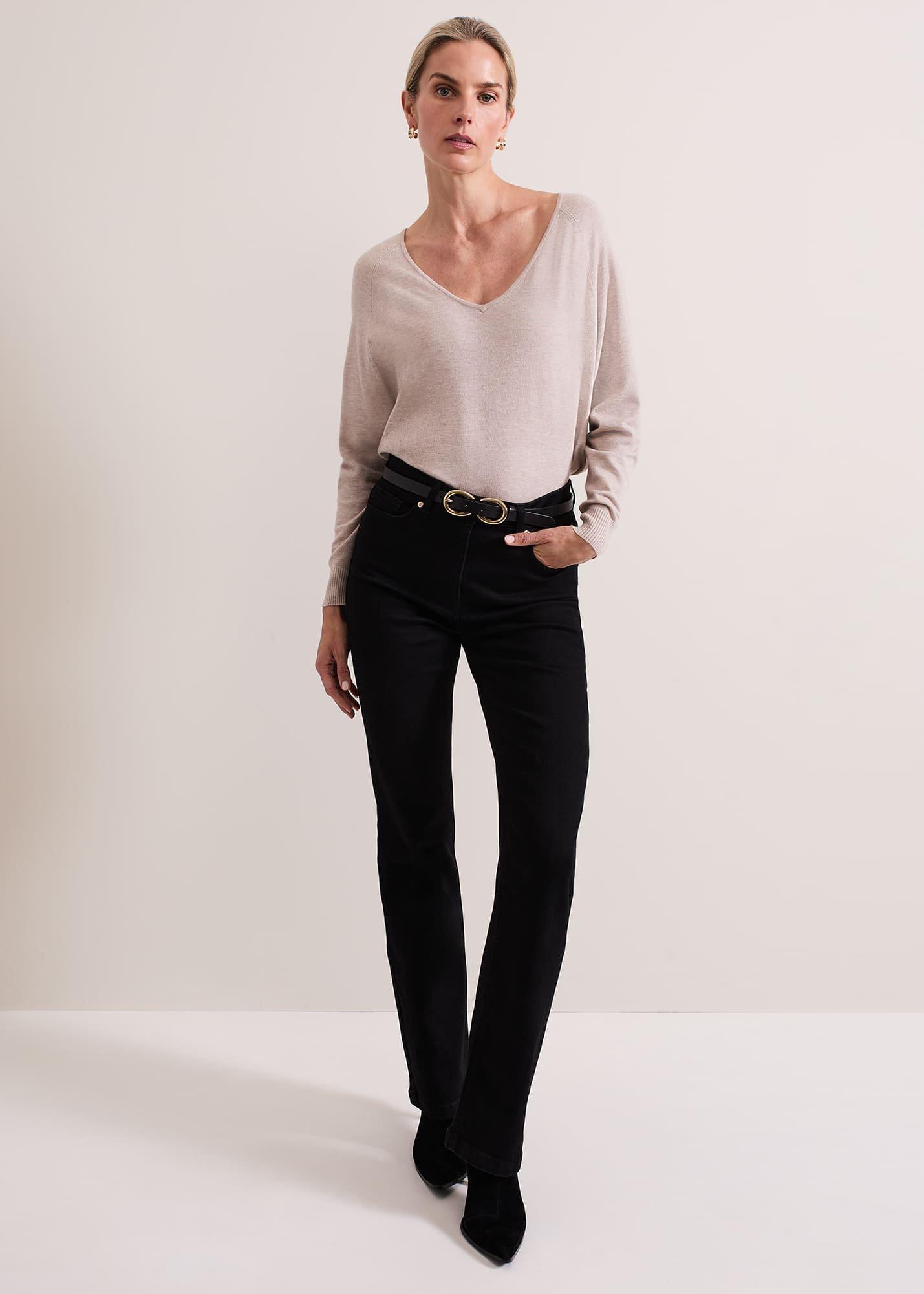 ${product-id}-Senita Fine Knit V-Neck Jumper-Oatmeal-${view-type}