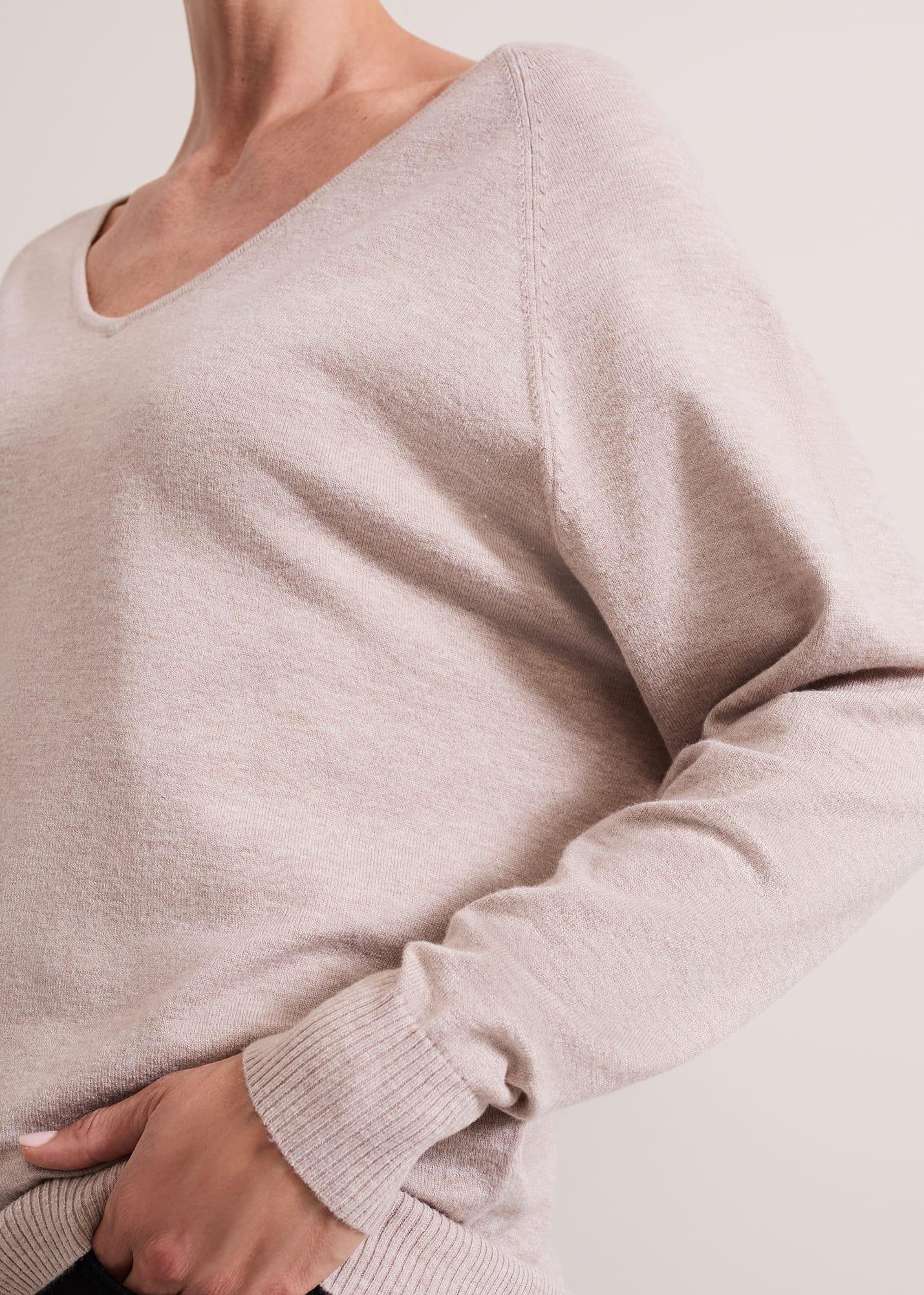 ${product-id}-Senita Fine Knit V-Neck Jumper-Oatmeal-${view-type}