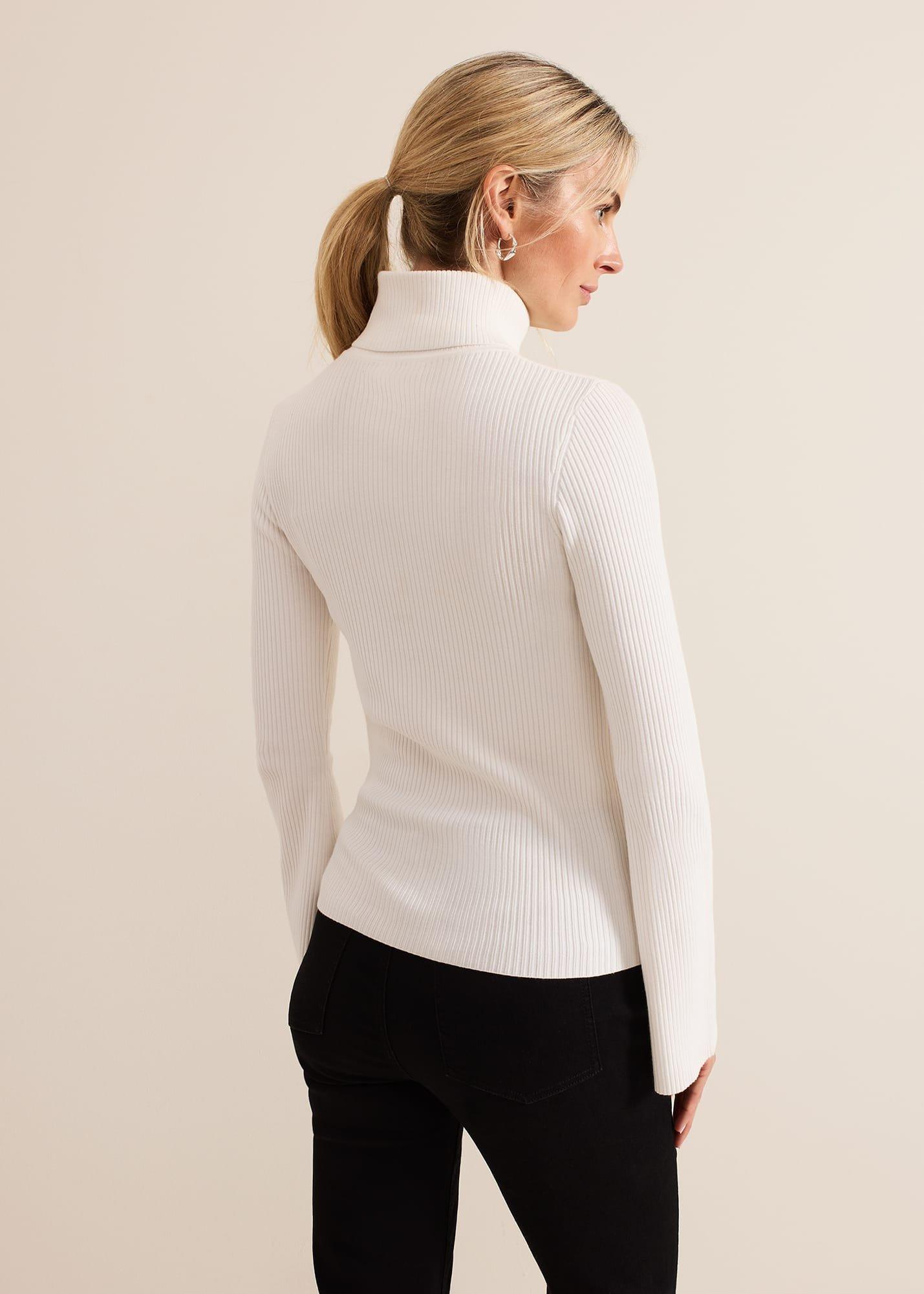 Fran Fluted Sleeve Ribbed Roll Neck