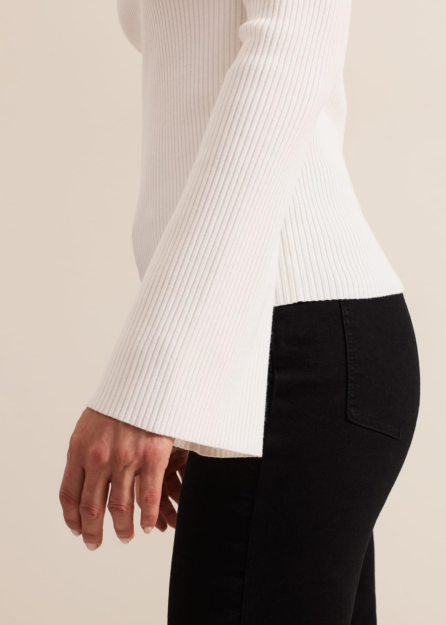 Fran Fluted Sleeve Ribbed Roll Neck