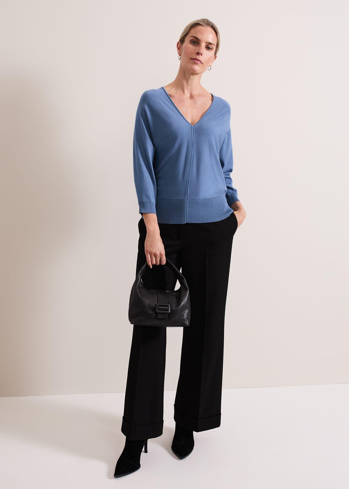 ${product-id}-Gina V Neck Batwing Jumper-Blue-${view-type}