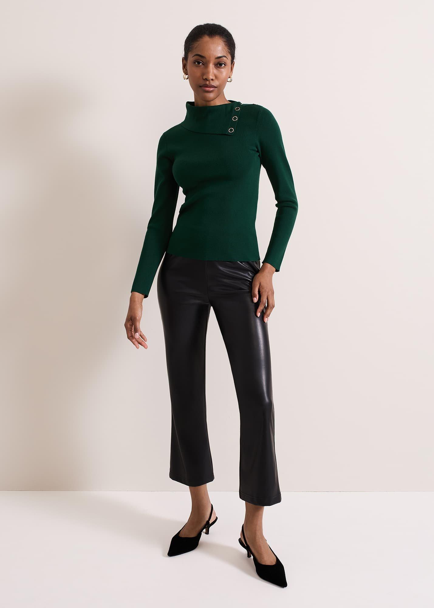 ${product-id}-Regina Popper Collar Ribbed Top-Green-${view-type}