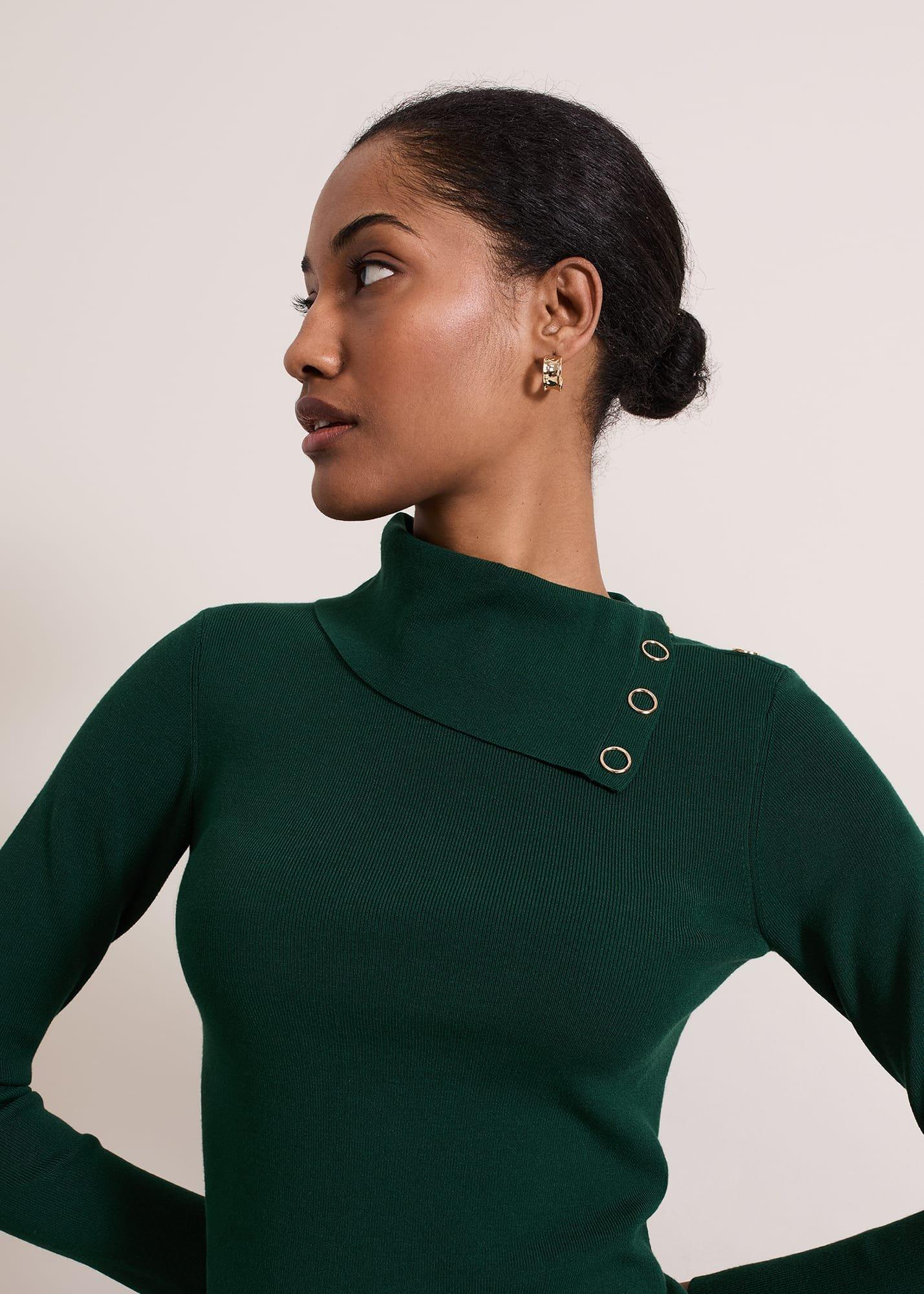 ${product-id}-Regina Popper Collar Ribbed Top-Green-${view-type}