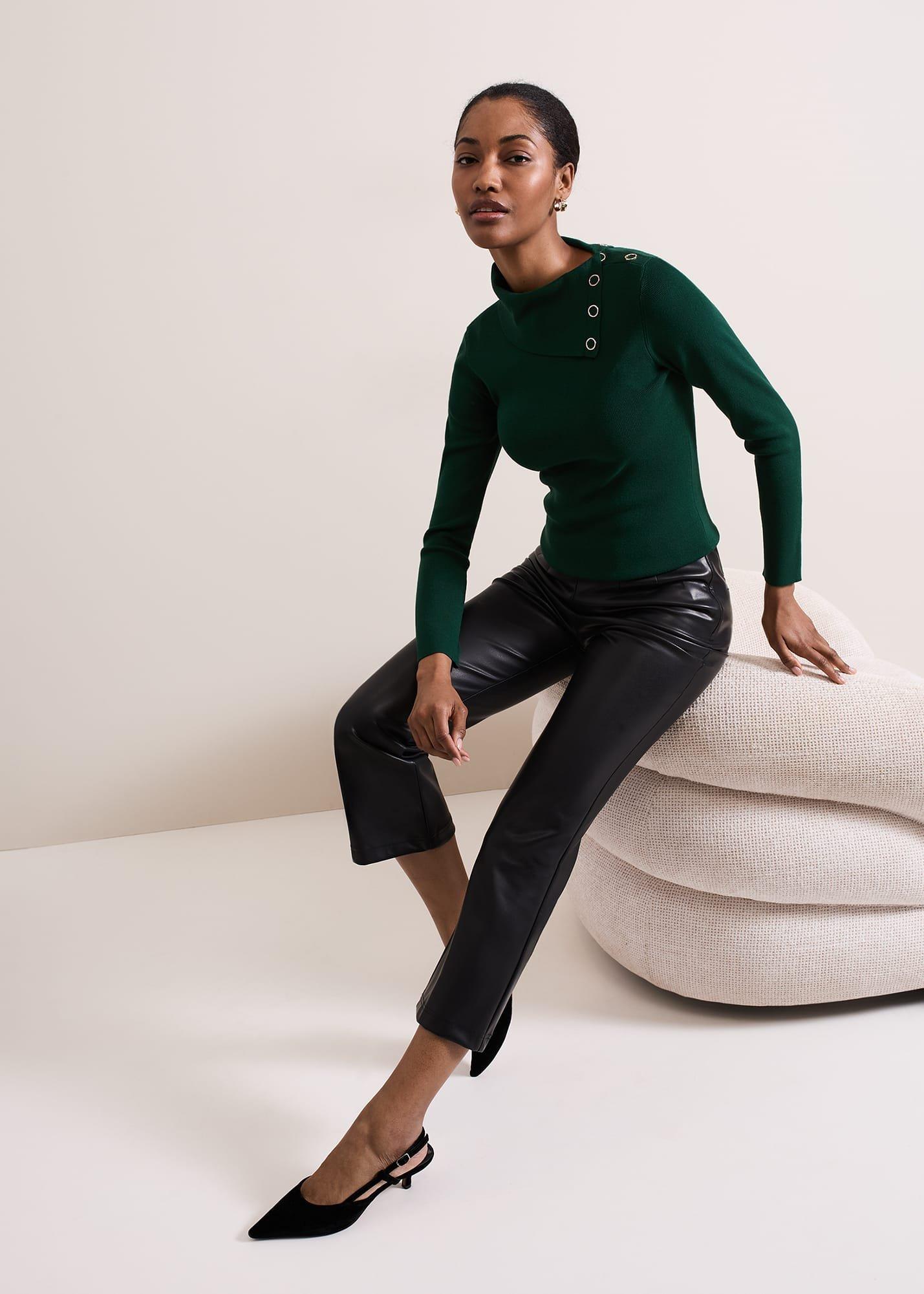 ${product-id}-Regina Popper Collar Ribbed Top-Green-${view-type}