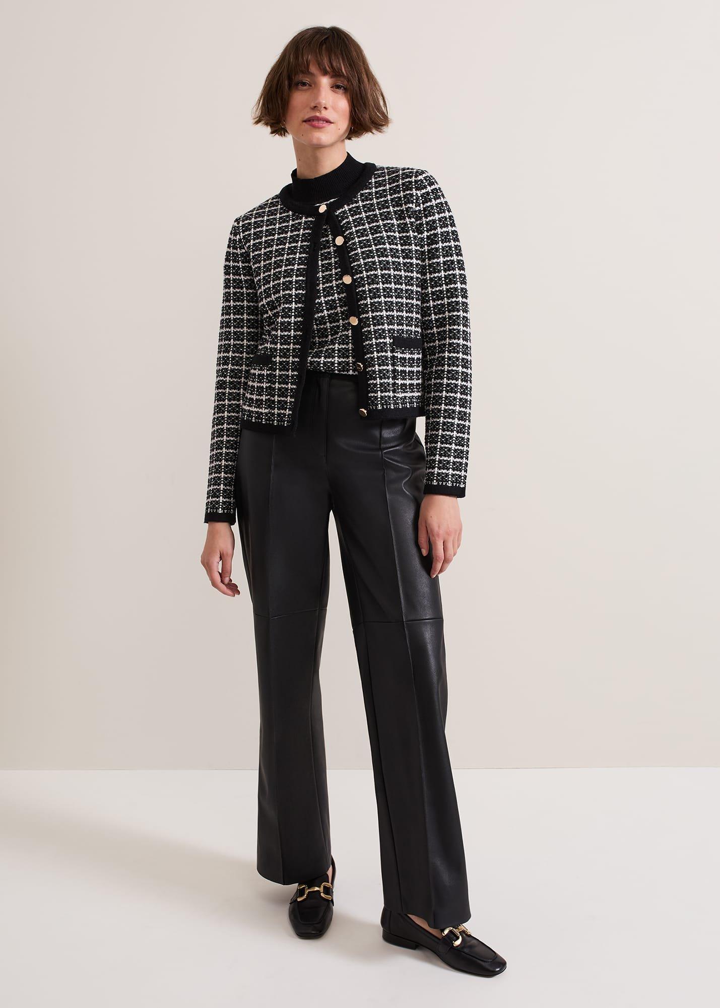 ${product-id}-Tiffany Lurex Check Cardigan-Black/Ivory-${view-type}