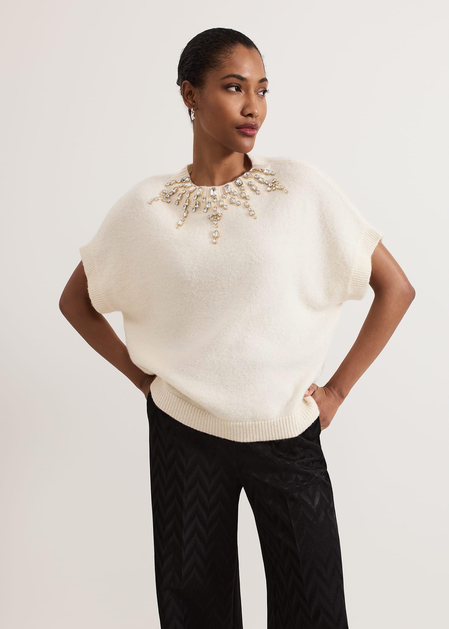 ${product-id}-Allie Tabard Jewelled Top-Ivory-${view-type}