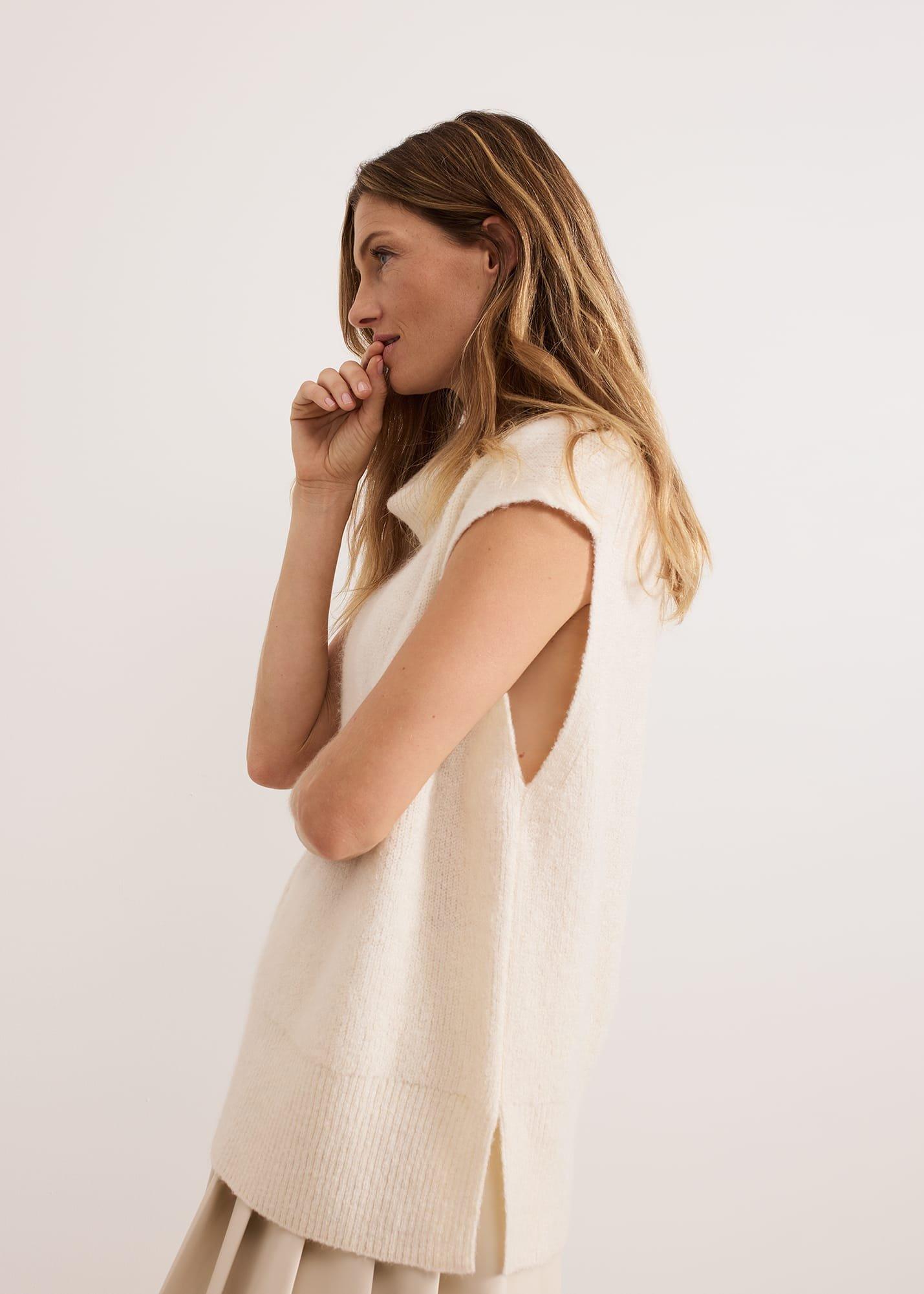 ${product-id}-Ginny Ivory Cowl Neck Tabard-Winter White-${view-type}