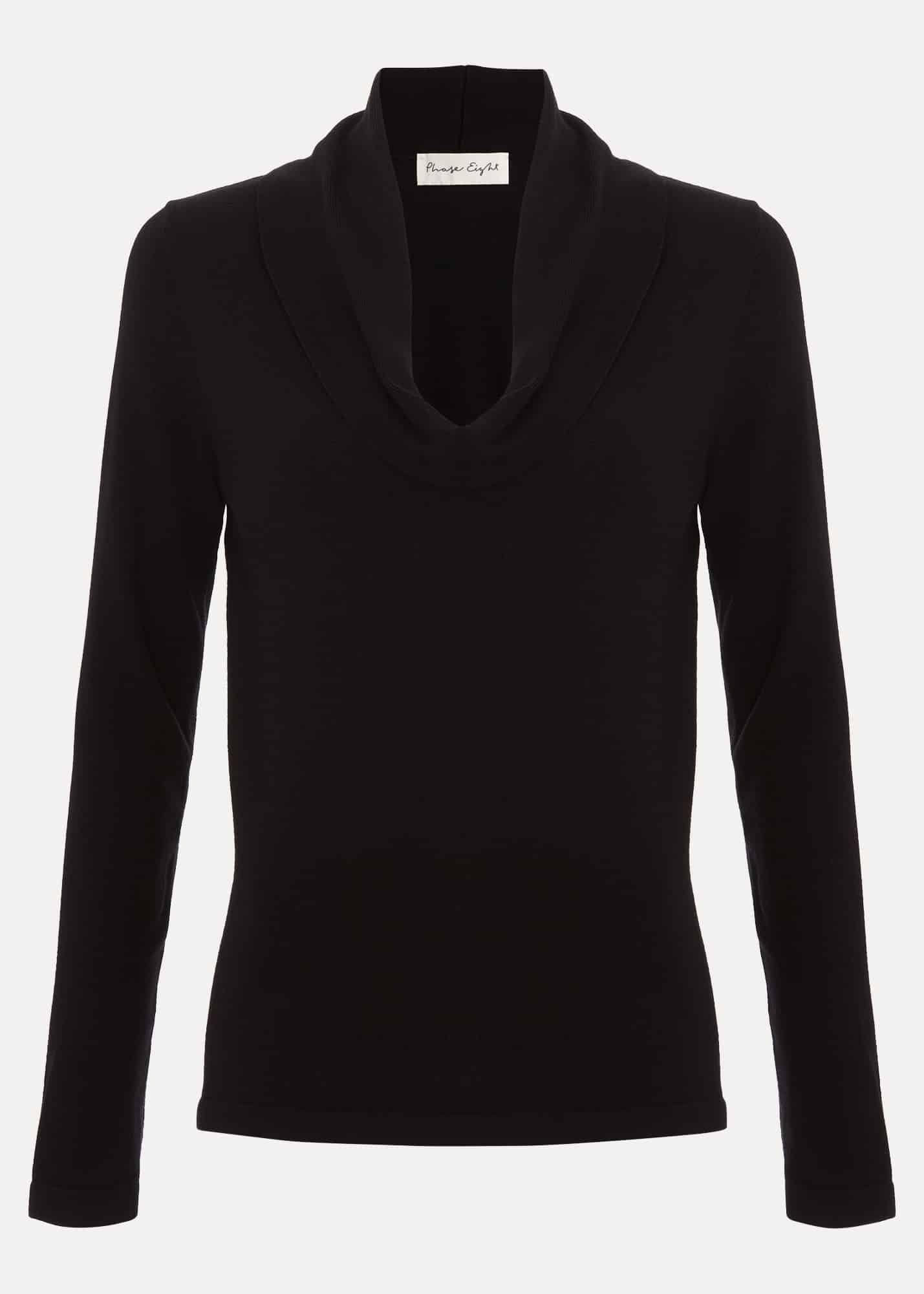 Lottie Black Cowl Neck Jumper