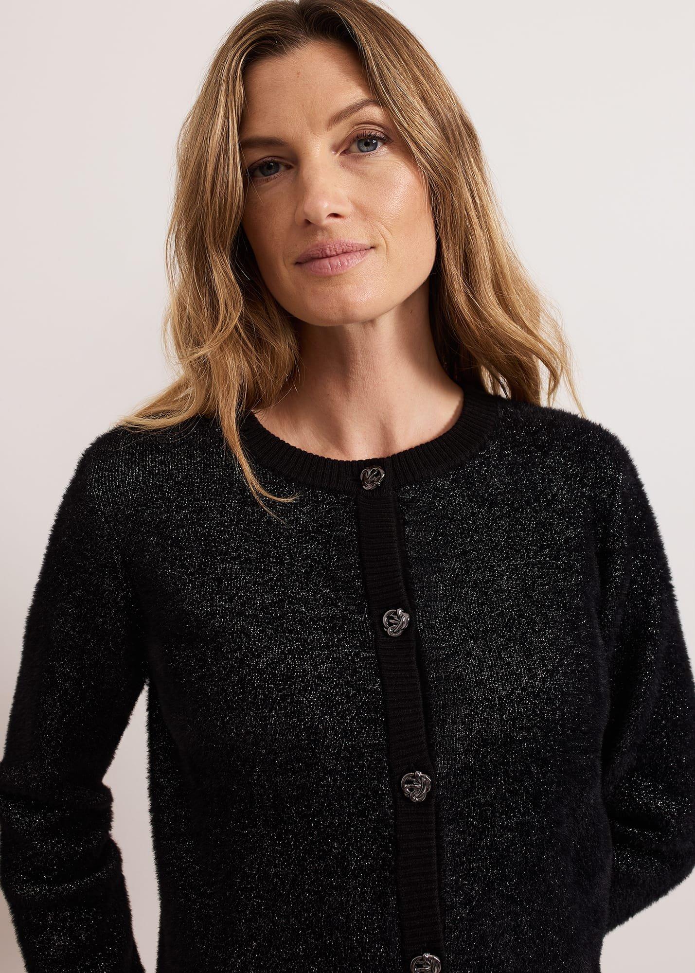 Javina Fluffy Lurex Cardigan