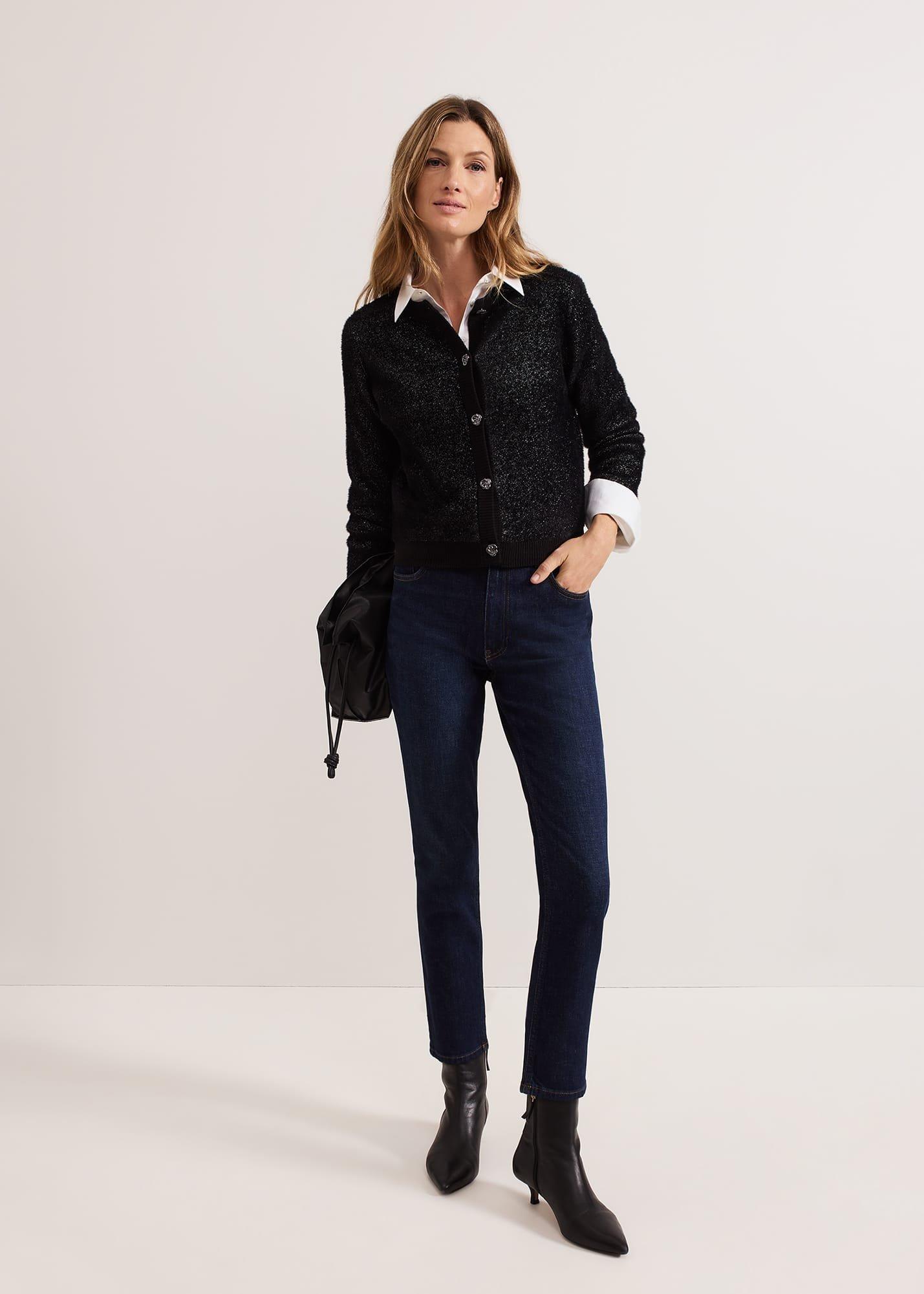 Javina Fluffy Lurex Cardigan