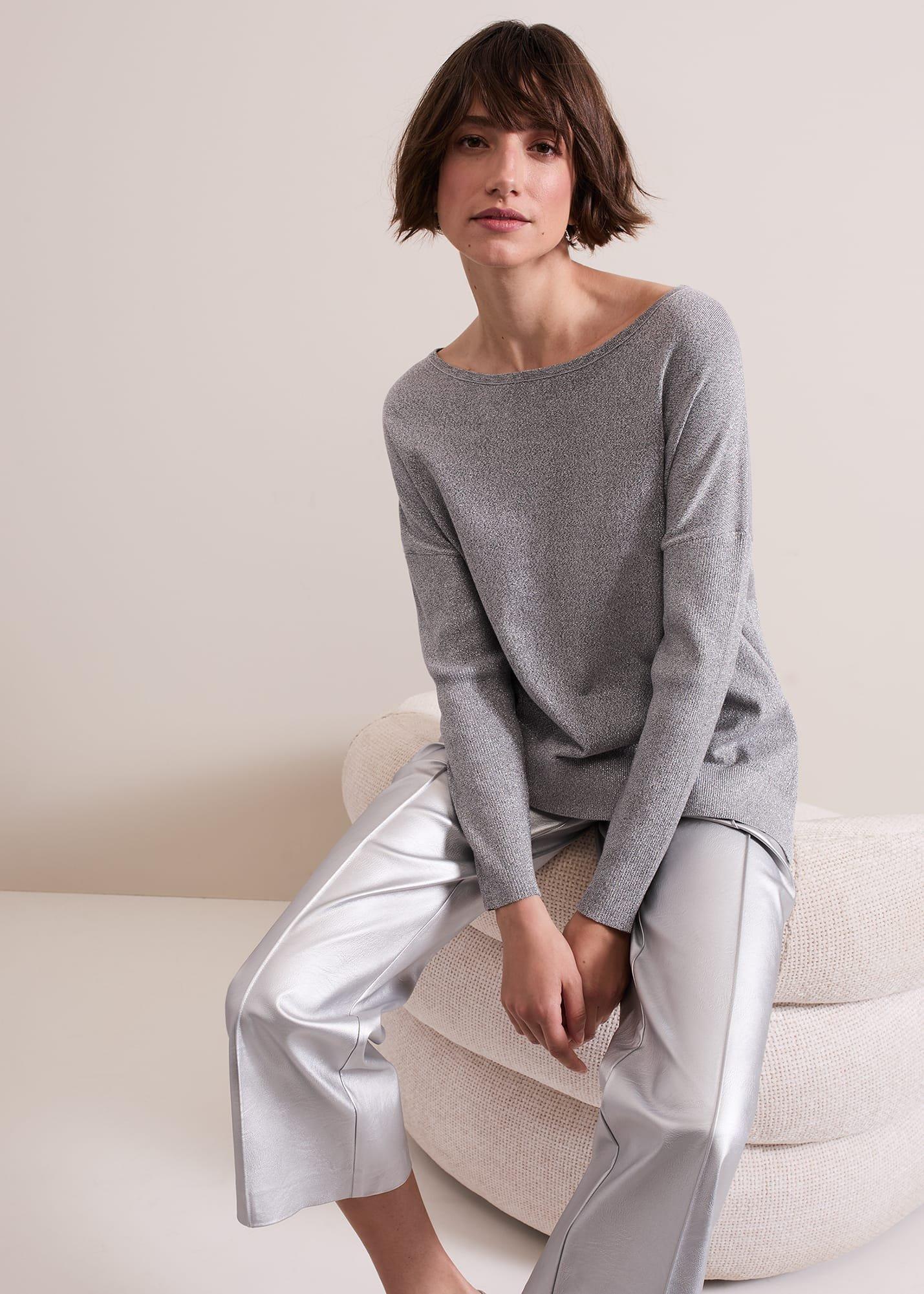 ${product-id}-Sofia Silver Lurex Asymetric Jumper-Silver-${view-type}