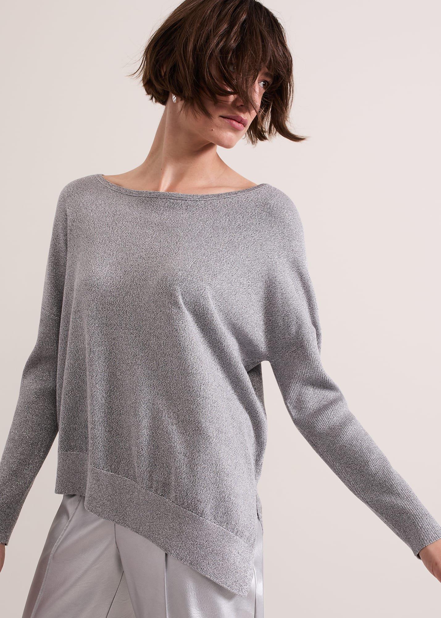 ${product-id}-Sofia Silver Lurex Asymetric Jumper-Silver-${view-type}