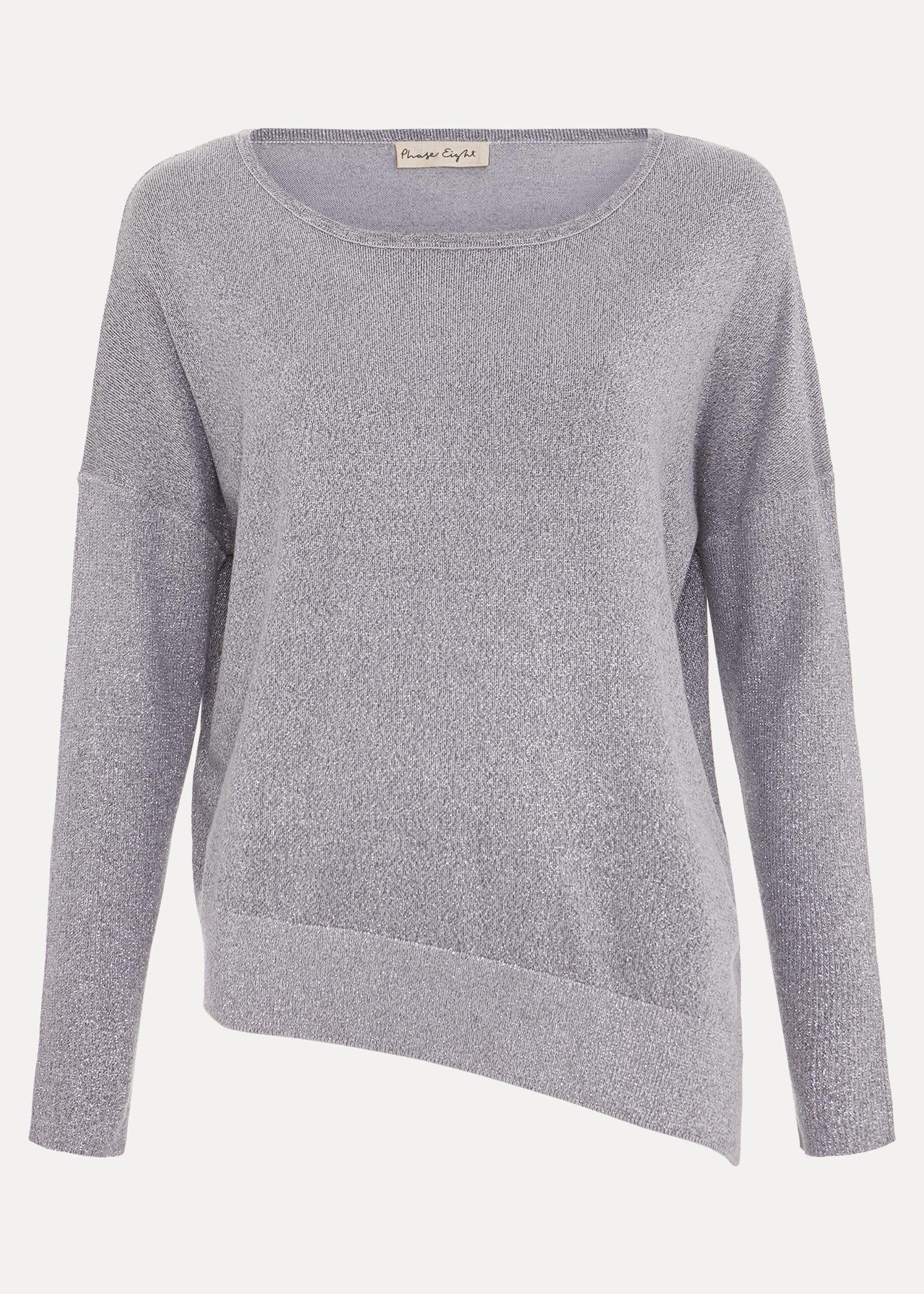 Sofia Silver Lurex Asymetric Jumper