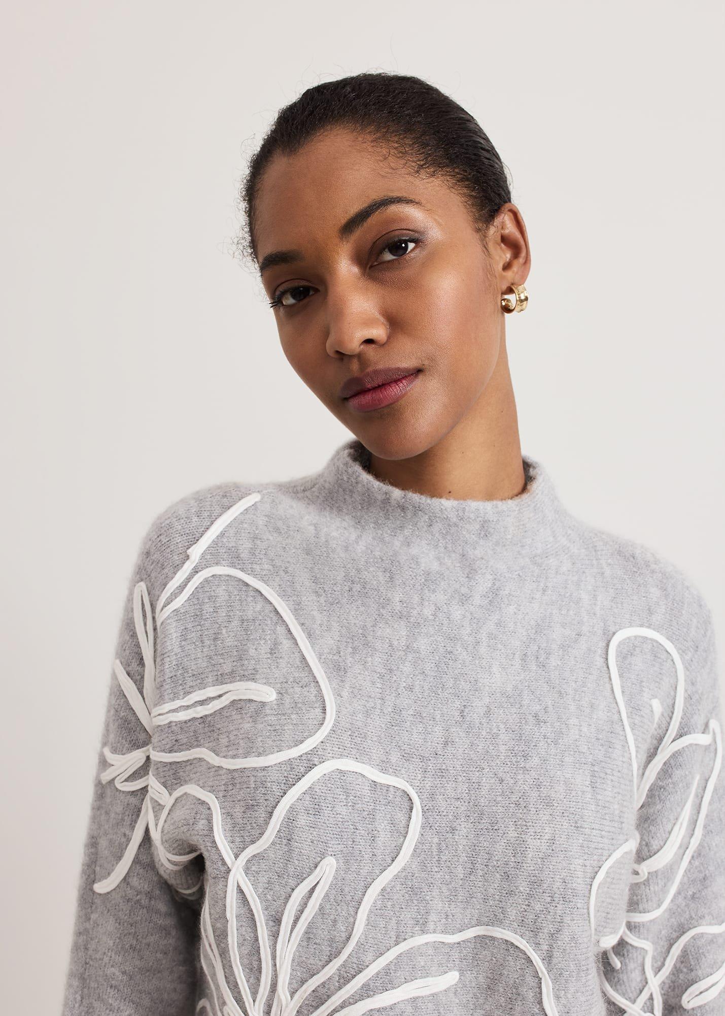 ${product-id}-Amber Applique Knit Jumper-Grey-${view-type}
