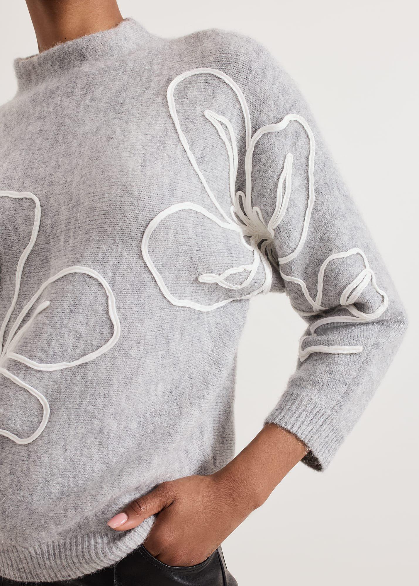 ${product-id}-Amber Applique Knit Jumper-Grey-${view-type}