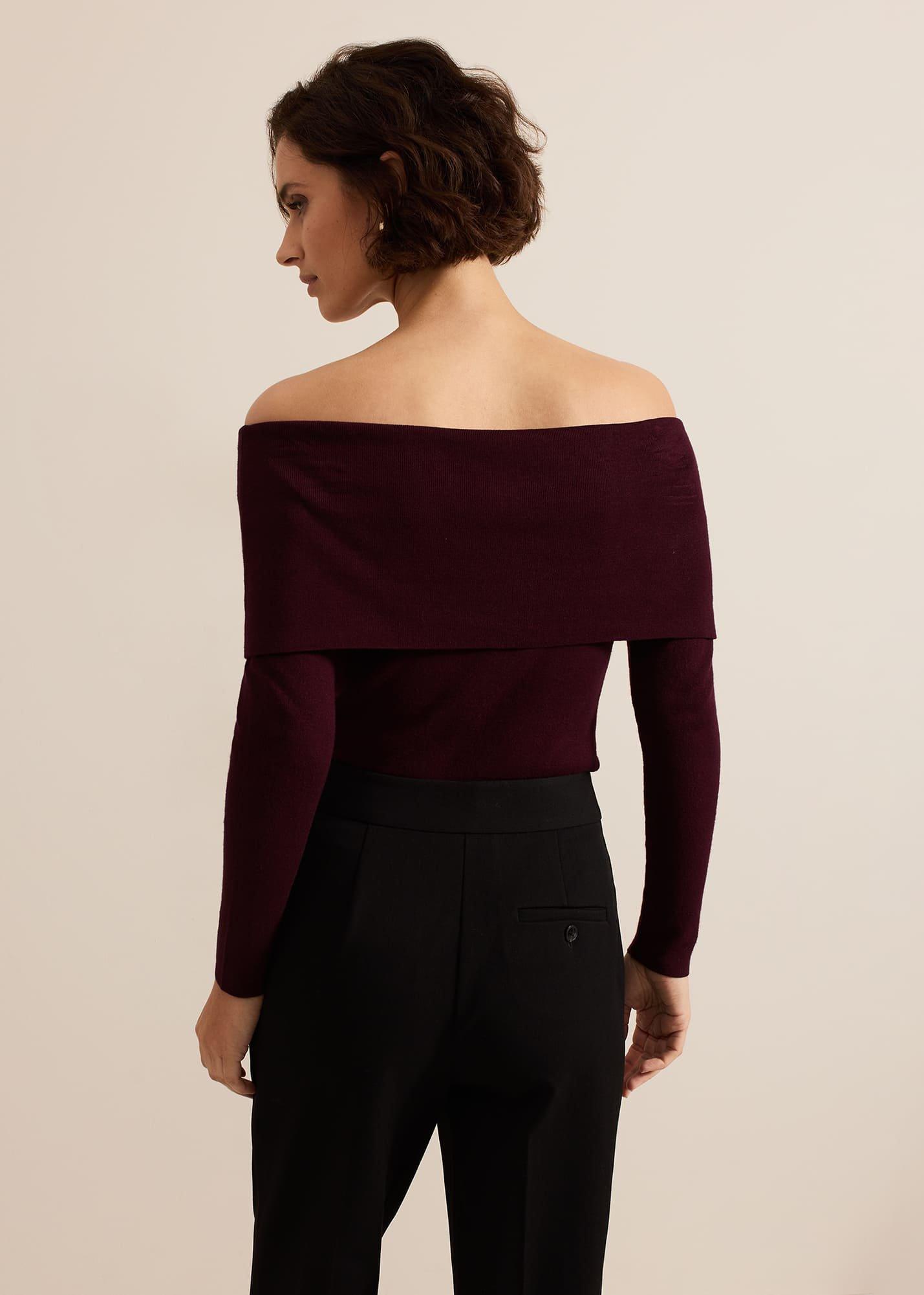 ${product-id}-Nya Bardot Knit Top-Burgundy-${view-type}