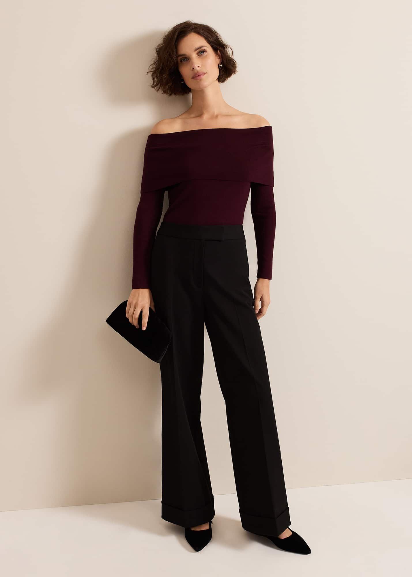 ${product-id}-Nya Bardot Knit Top-Burgundy-${view-type}