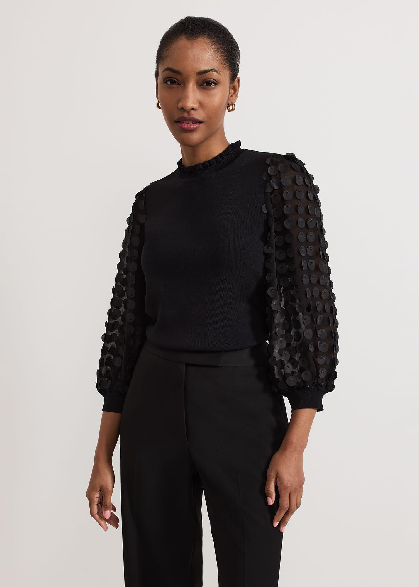 Shelly Woven Sleeve Detail Jumper