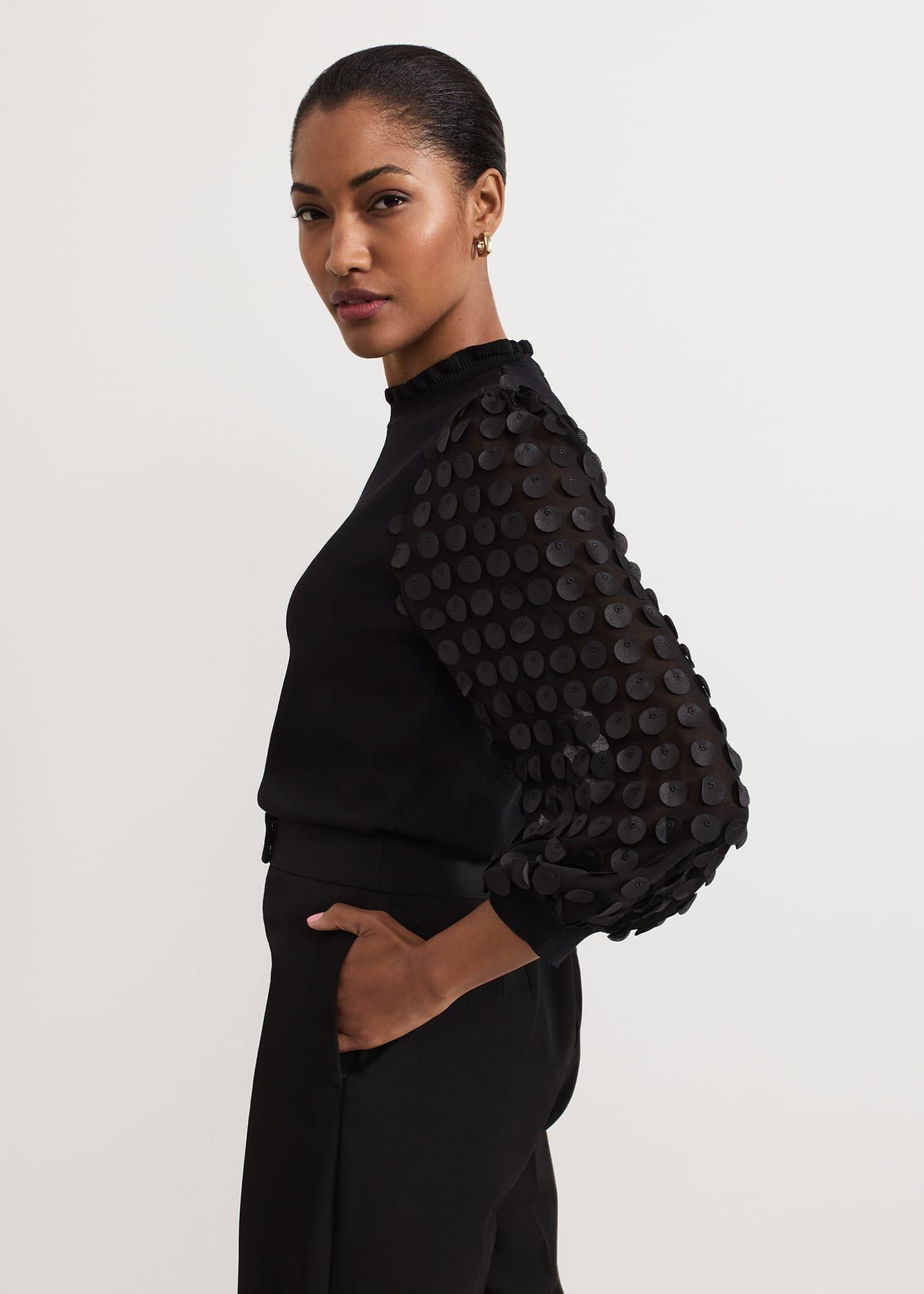 ${product-id}-Shelly Woven Sleeve Detail Jumper-Black-${view-type}