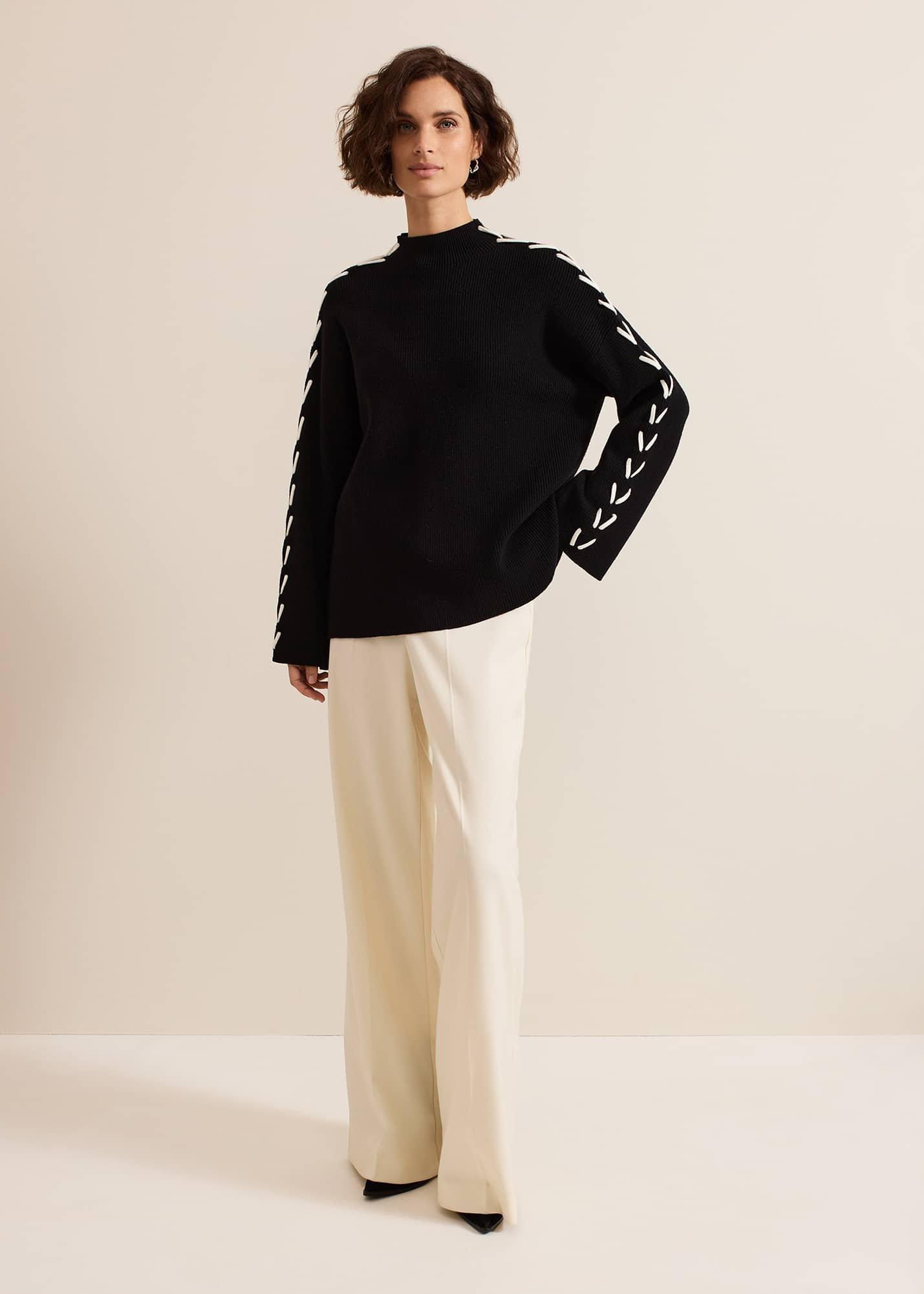 ${product-id}-Leia Stitch Sleeve Detail Jumper-Black-${view-type}