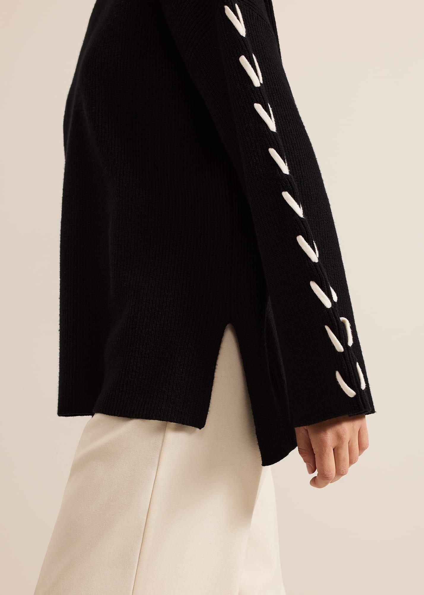 ${product-id}-Leia Stitch Sleeve Detail Jumper-Black-${view-type}