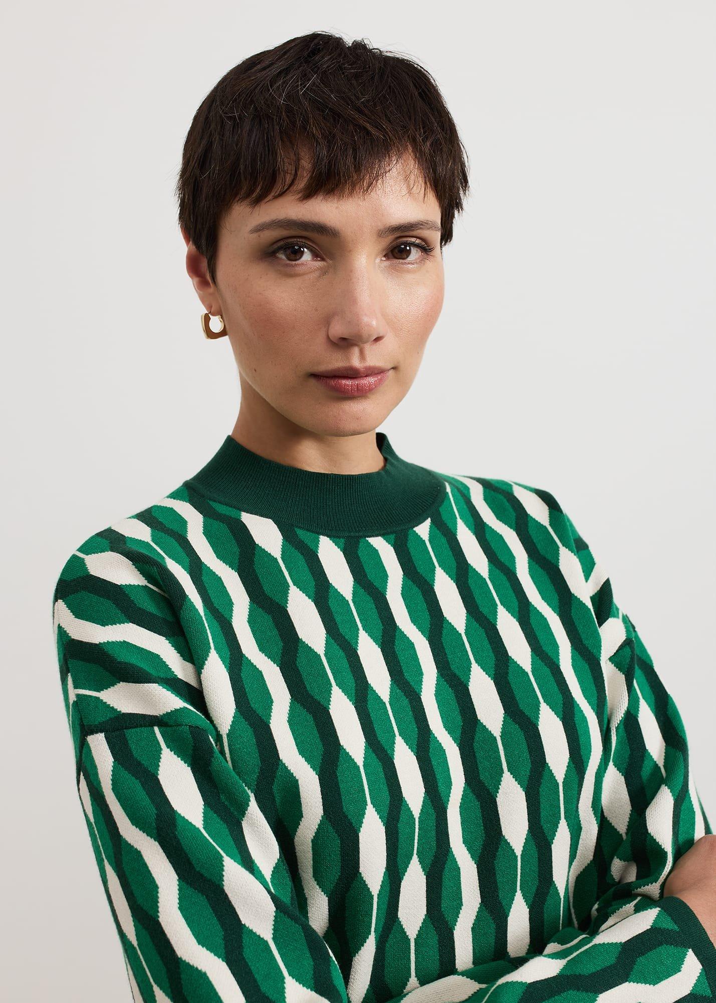 ${product-id}-Payton Geo Jacquard Knit Top-Green-${view-type}