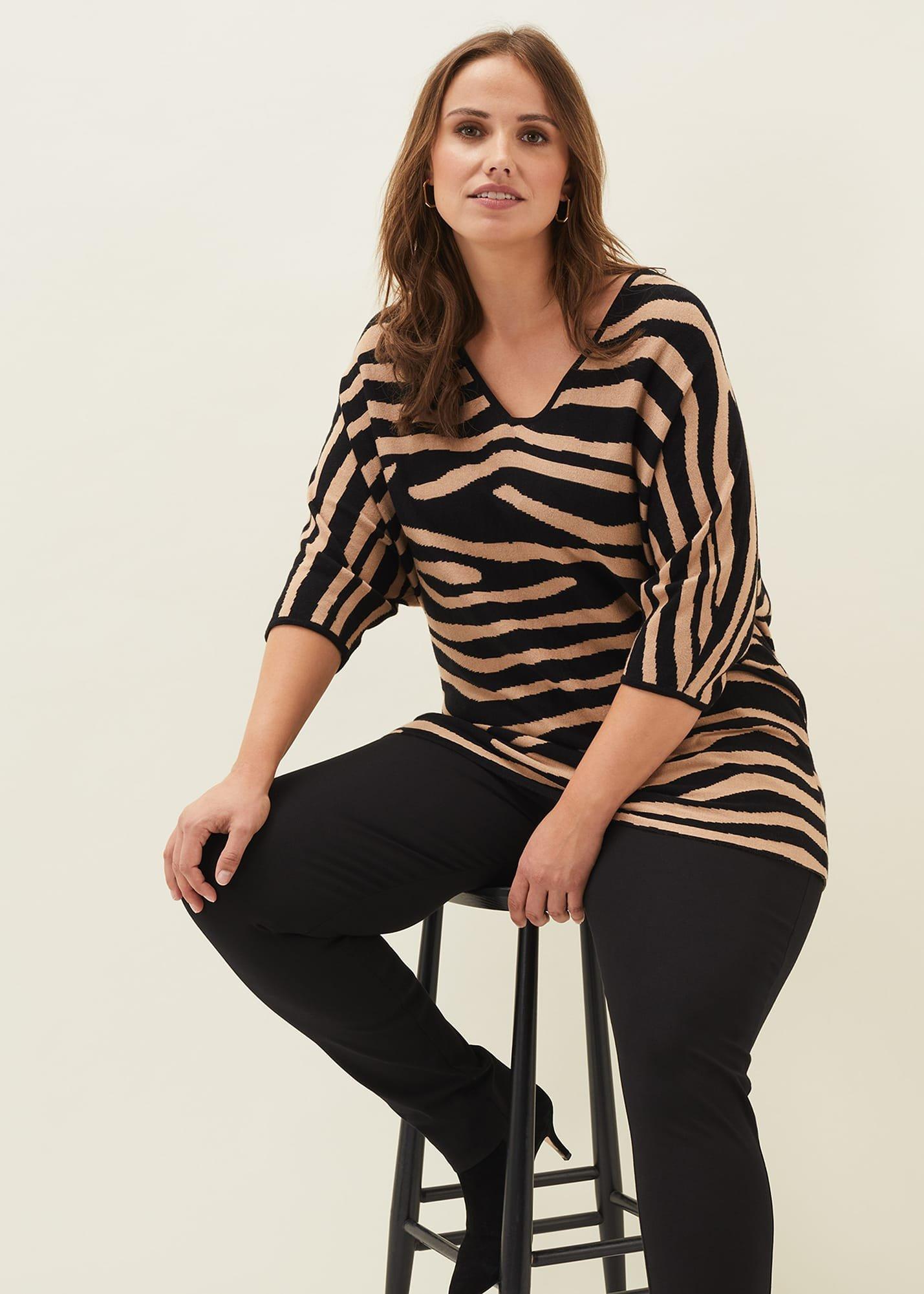 Harper Zebra Print Knit Jumper
