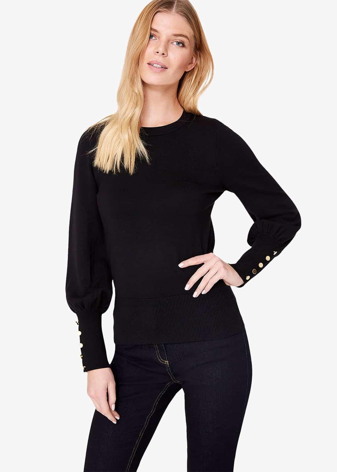 Peyton Button Sleeve Knitted Jumper