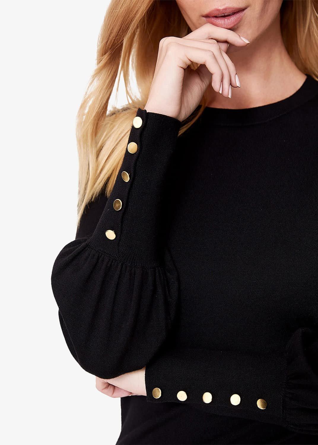Peyton Button Sleeve Knitted Jumper