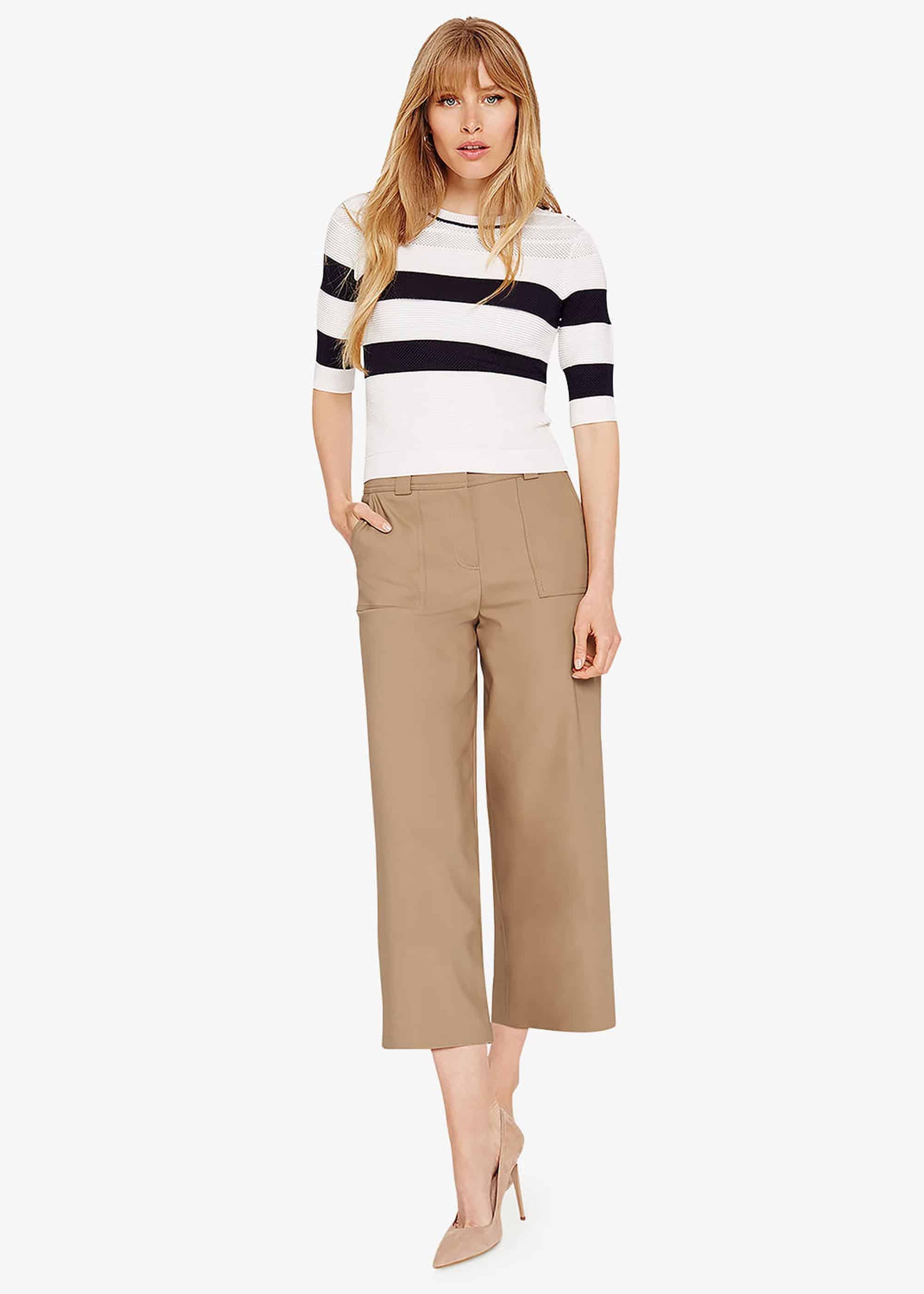 Selena Stripe Pointelle Knitted Jumper