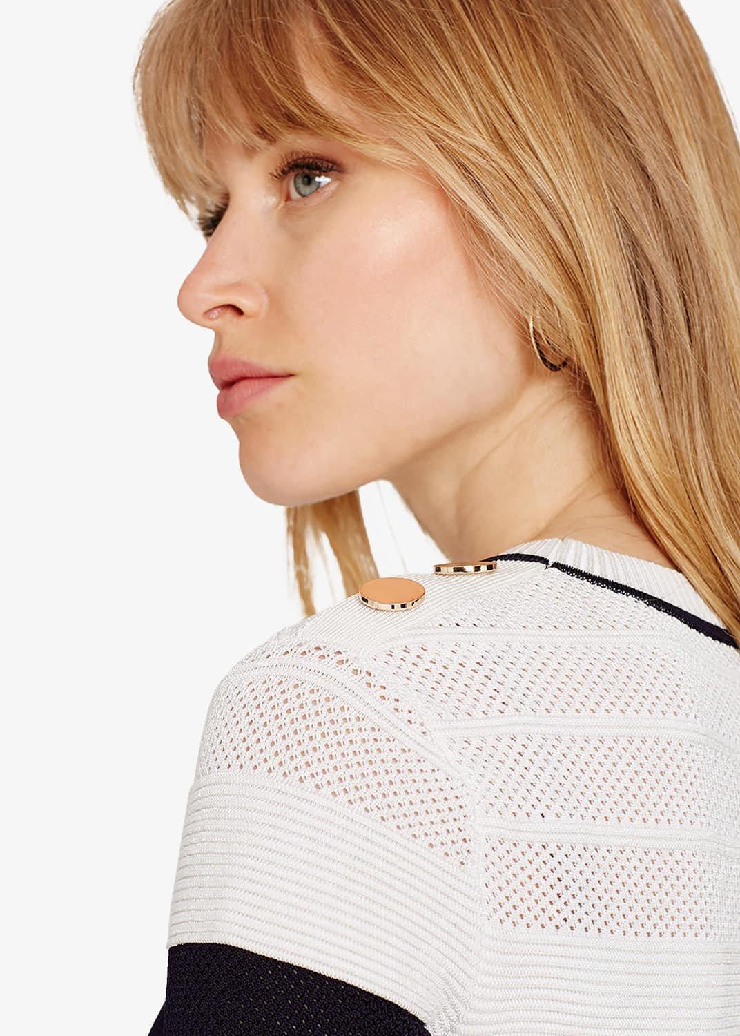 Selena Stripe Pointelle Knitted Jumper