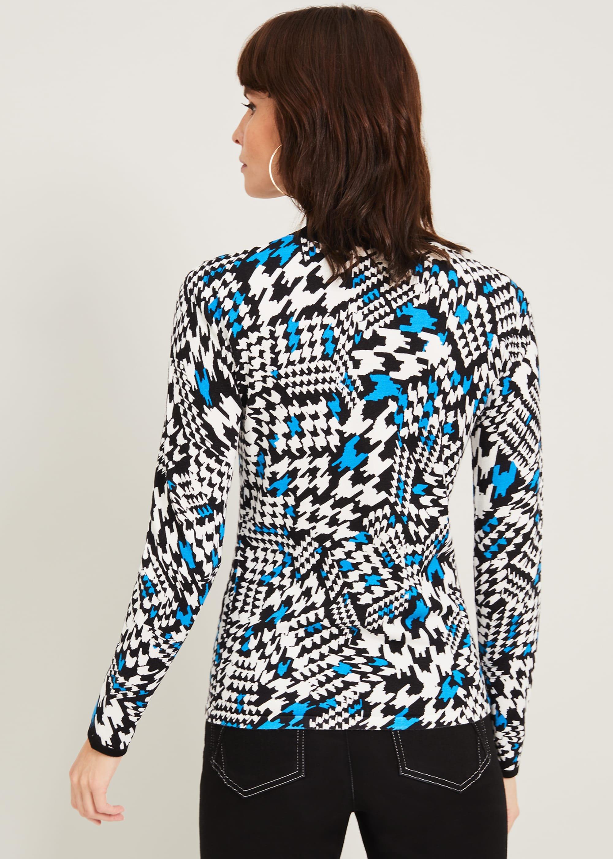 Houndstooth Print Jumper