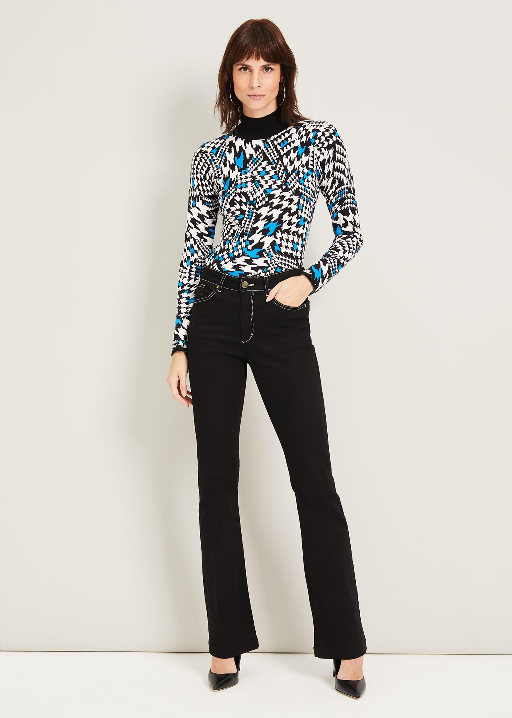 Houndstooth Print Jumper