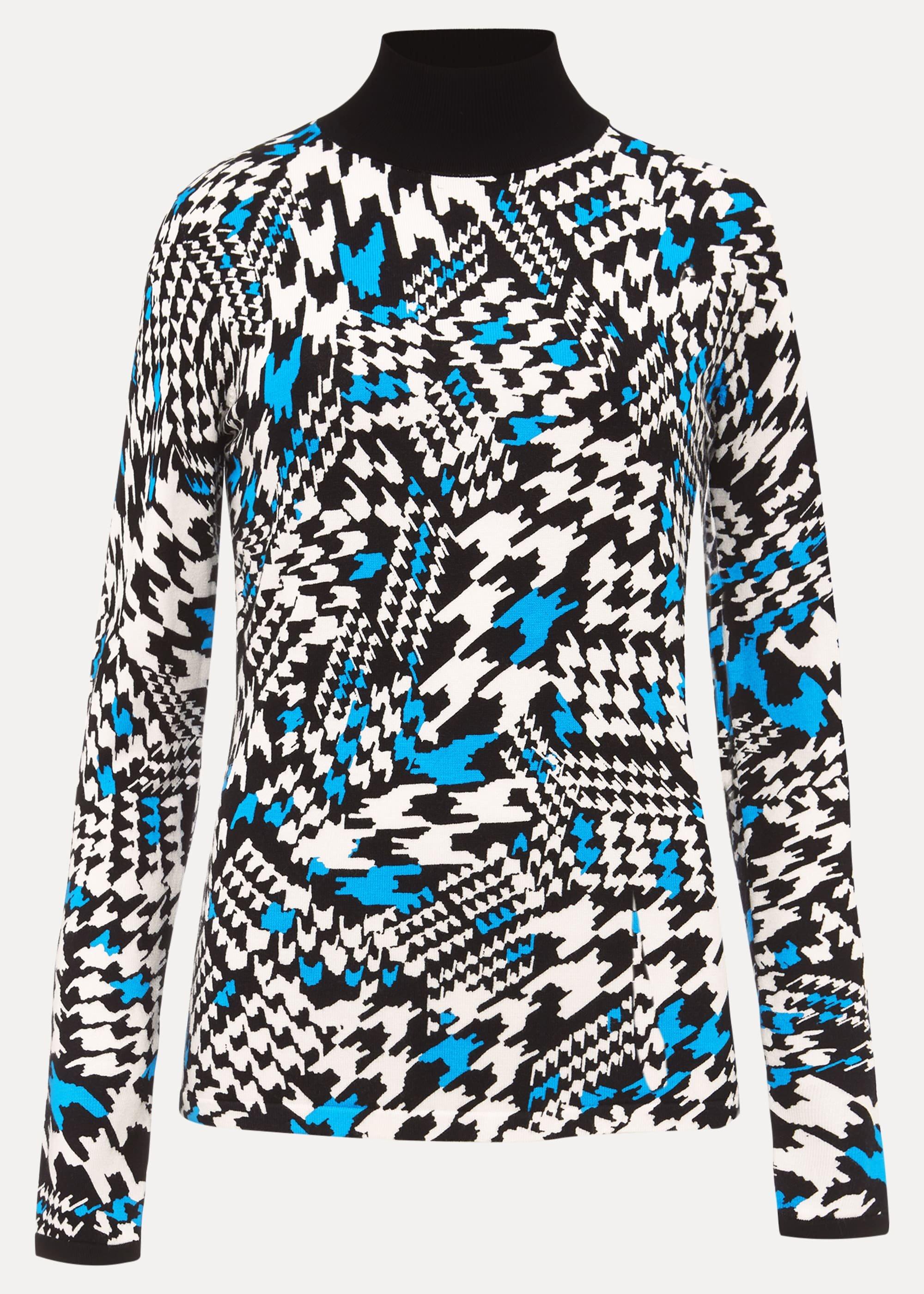 Houndstooth Print Jumper