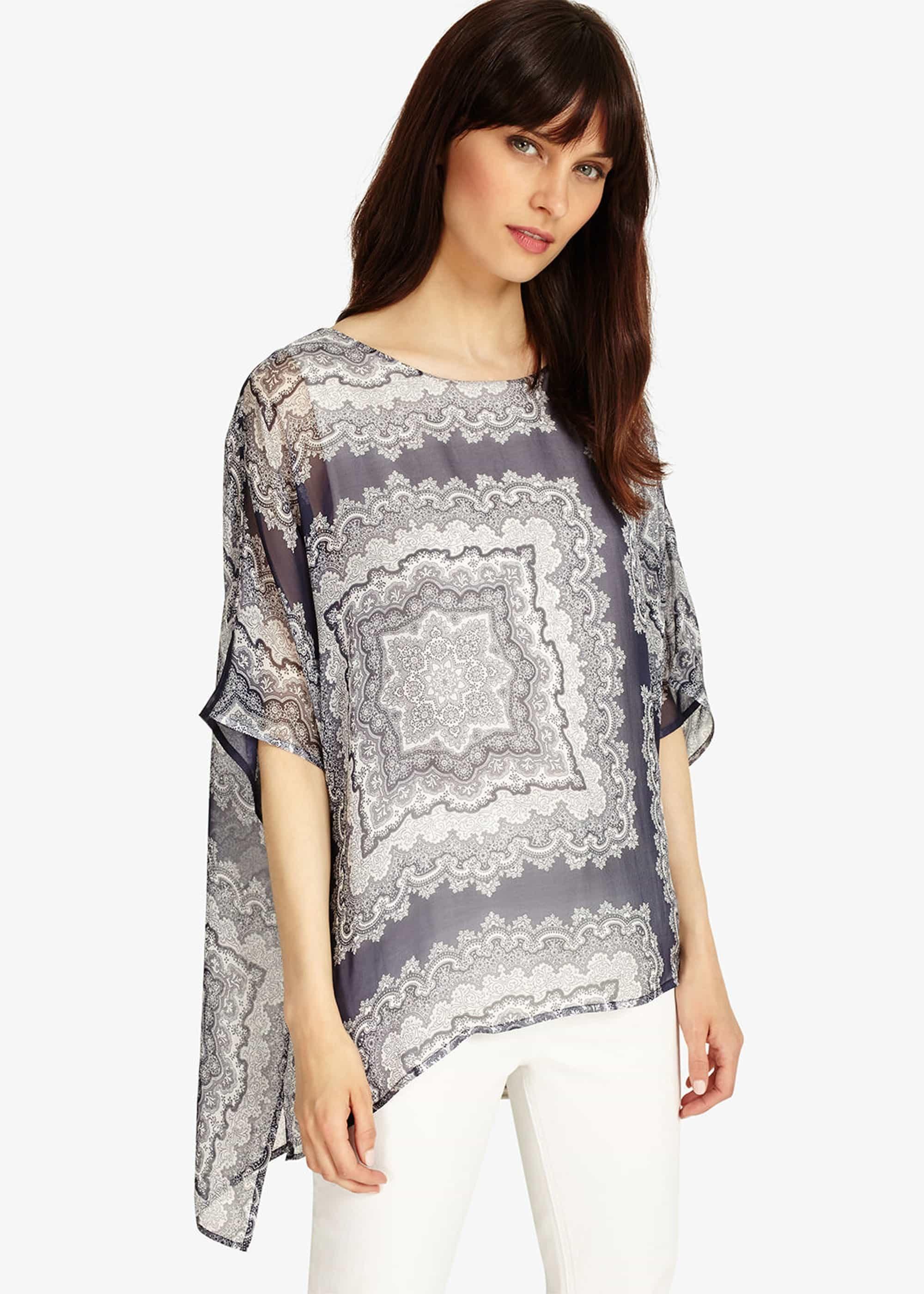 Paisley Print Silk Blouse