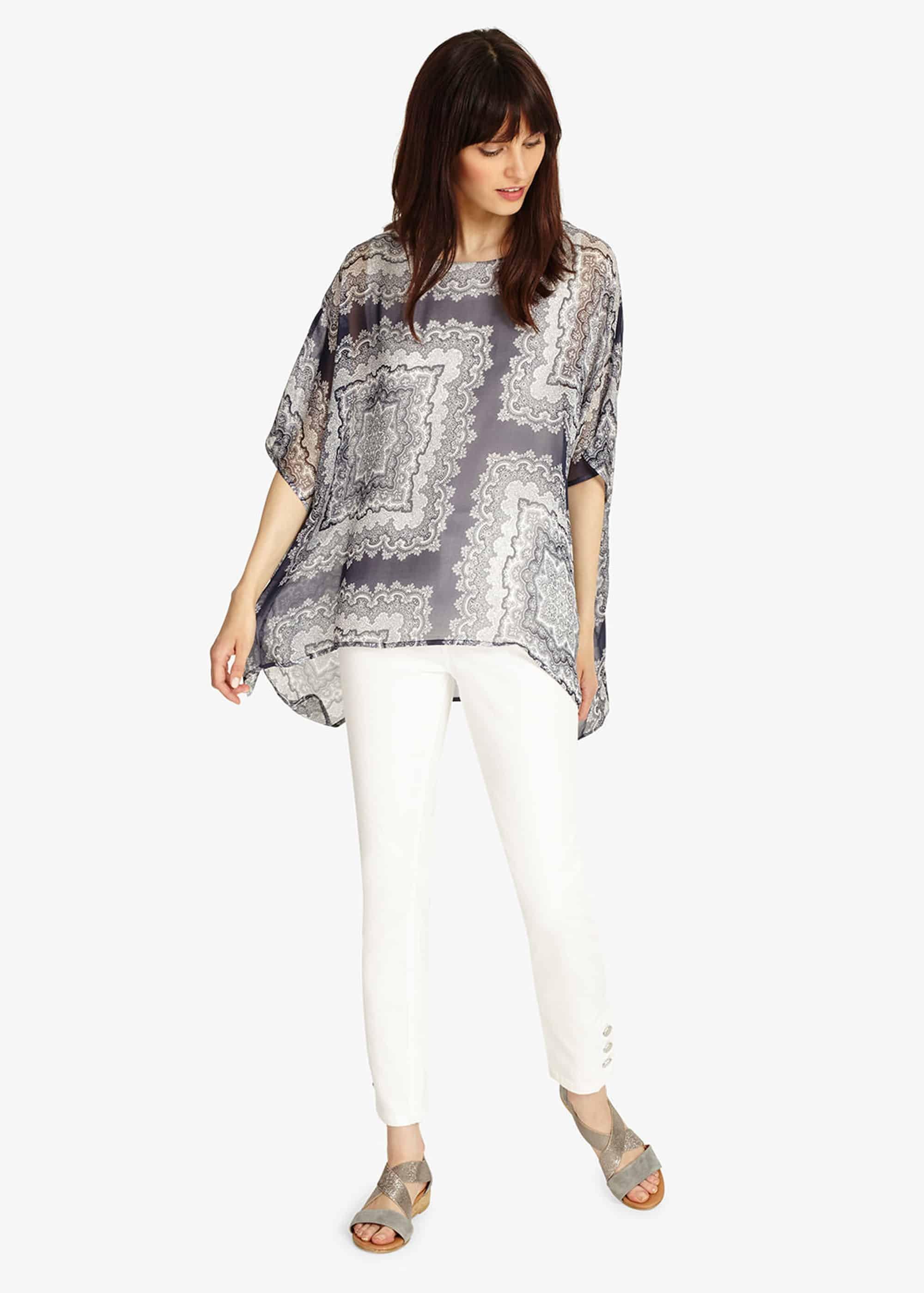 Paisley Print Silk Blouse