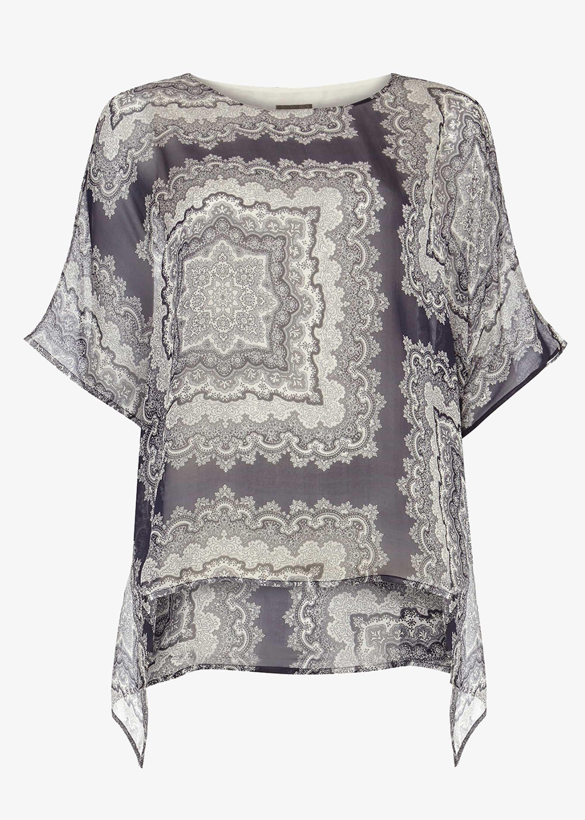 Paisley Print Silk Blouse