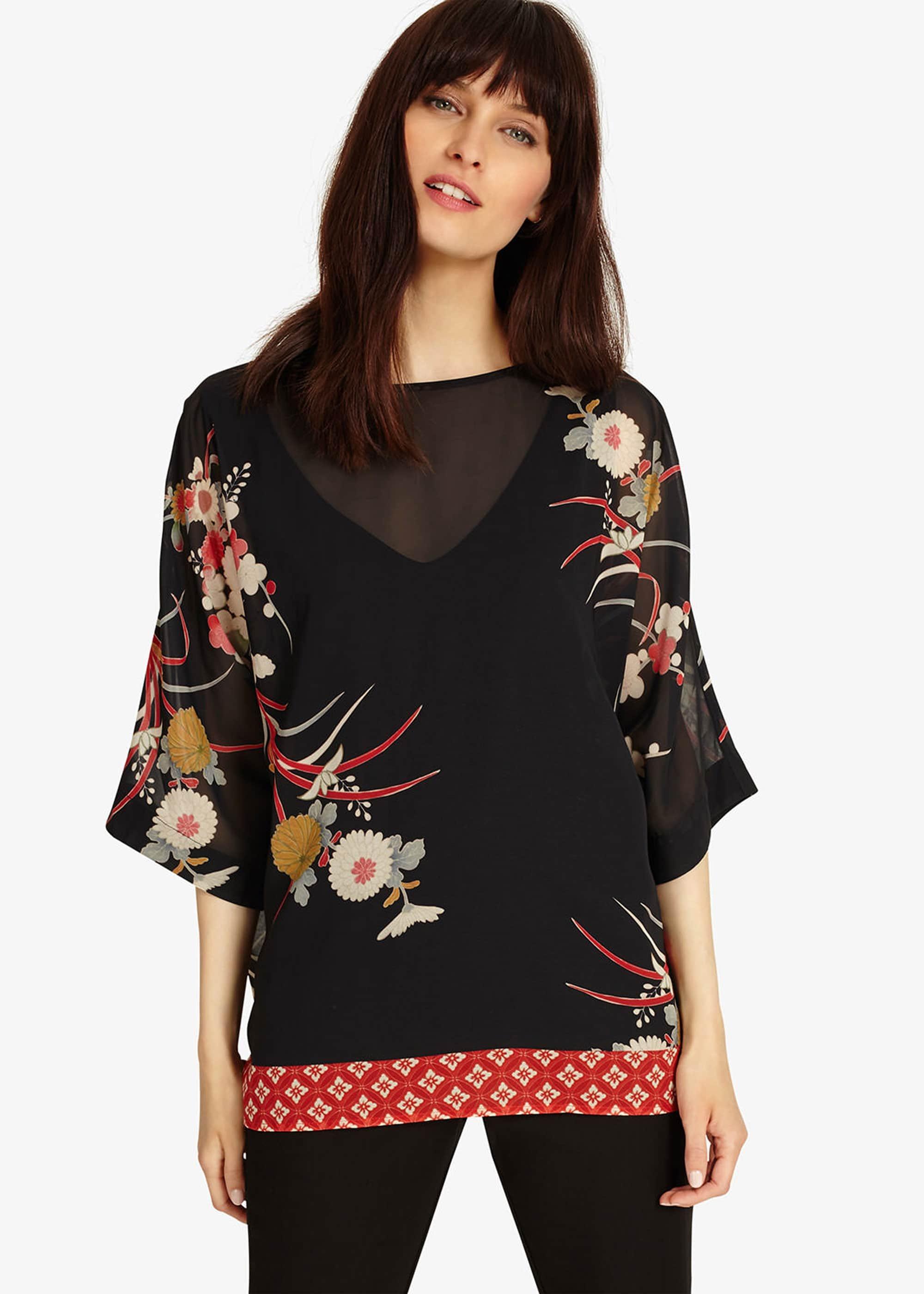 Oriental Print Blouse