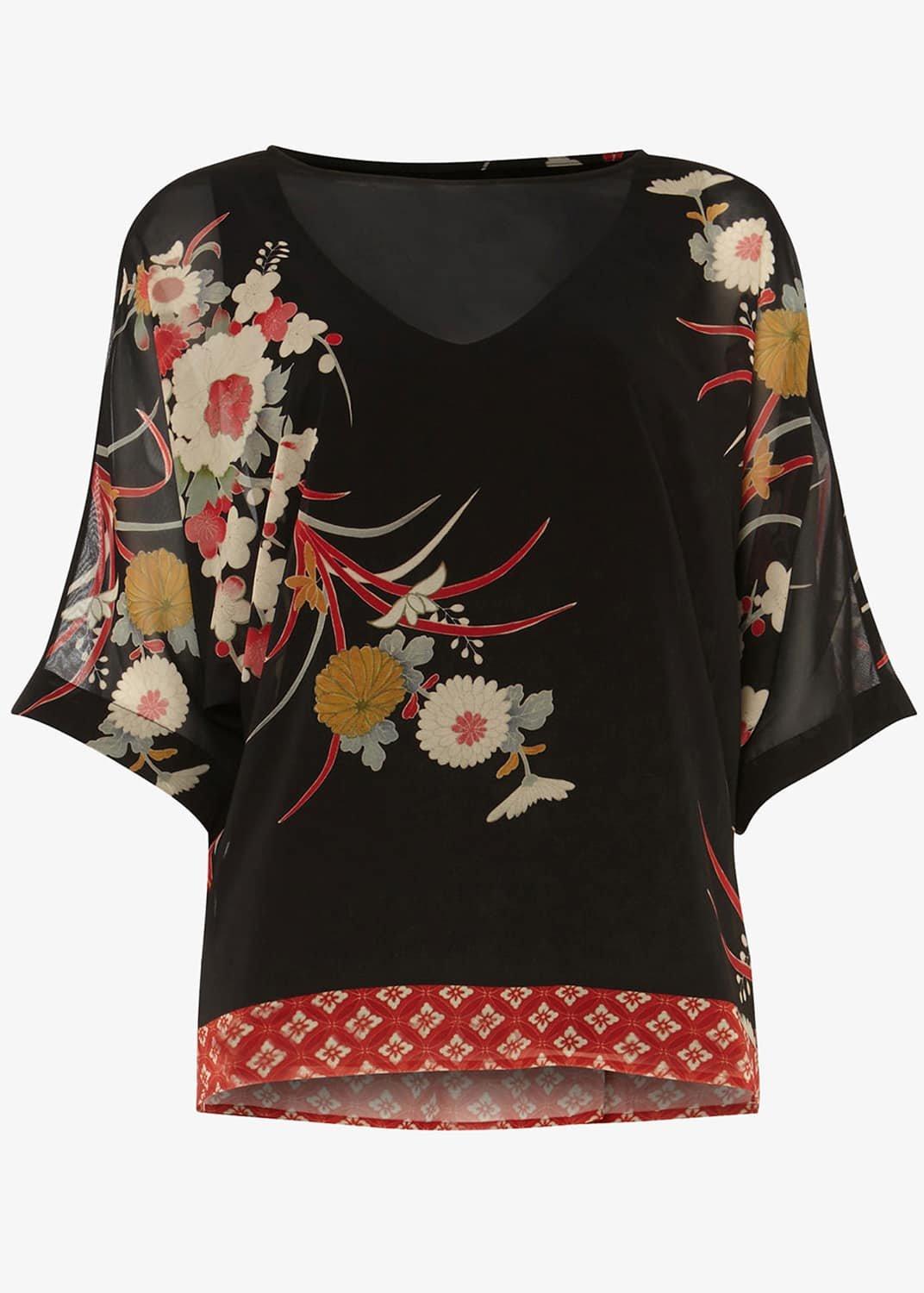 Oriental Print Blouse