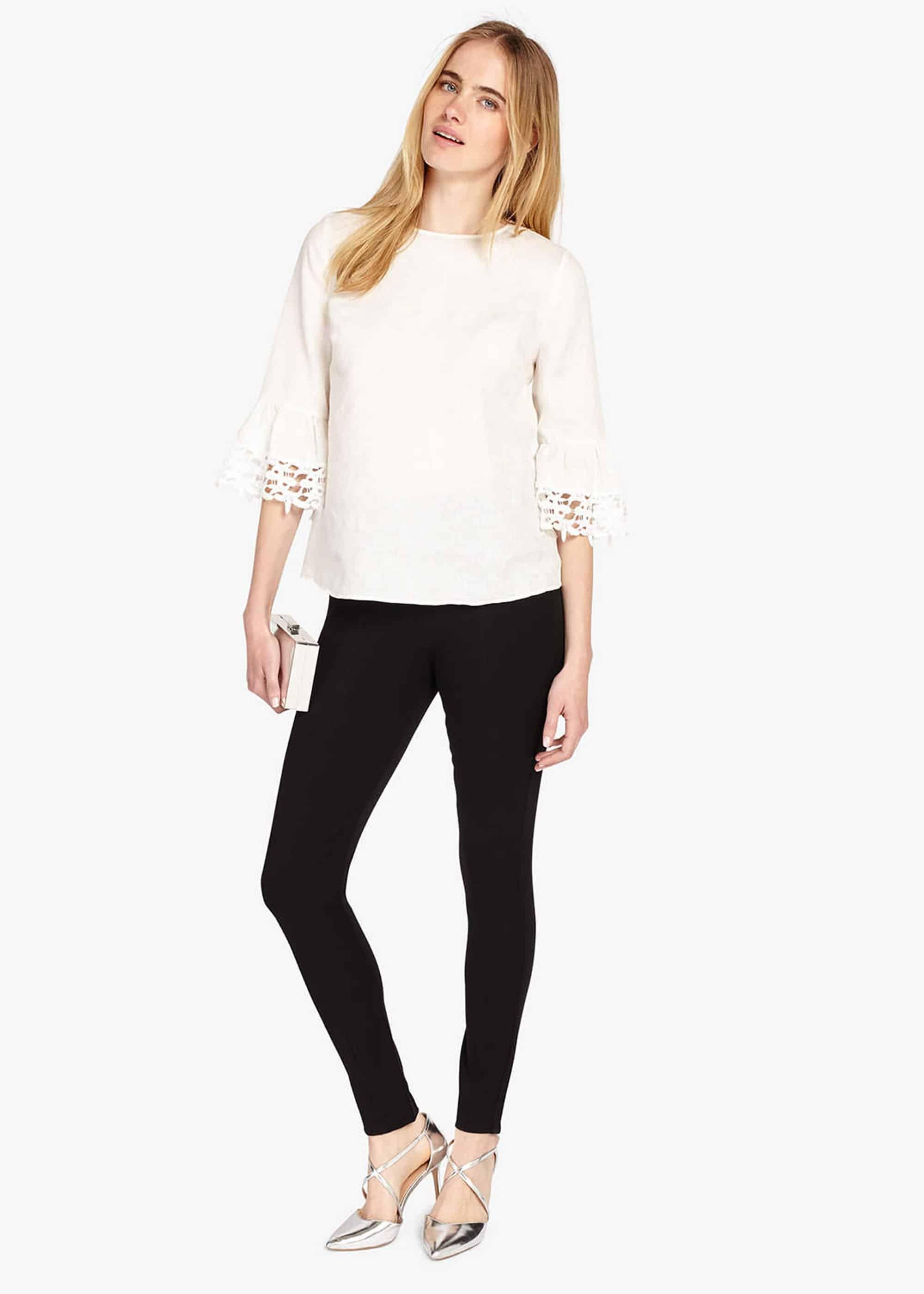 Tabbie Lace Cuff Linen Blouse