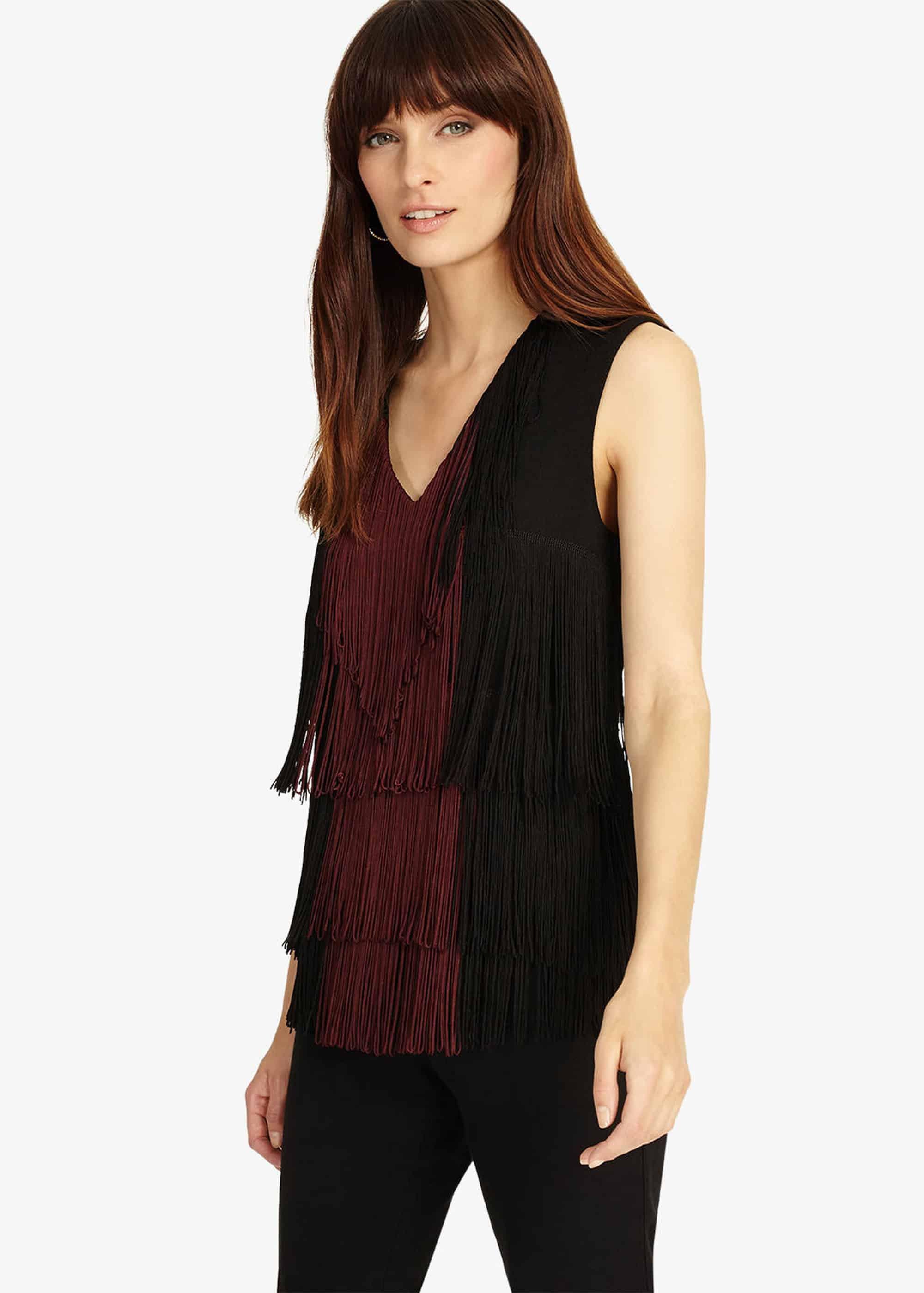 Michaela Fringe V-Neck Blouse