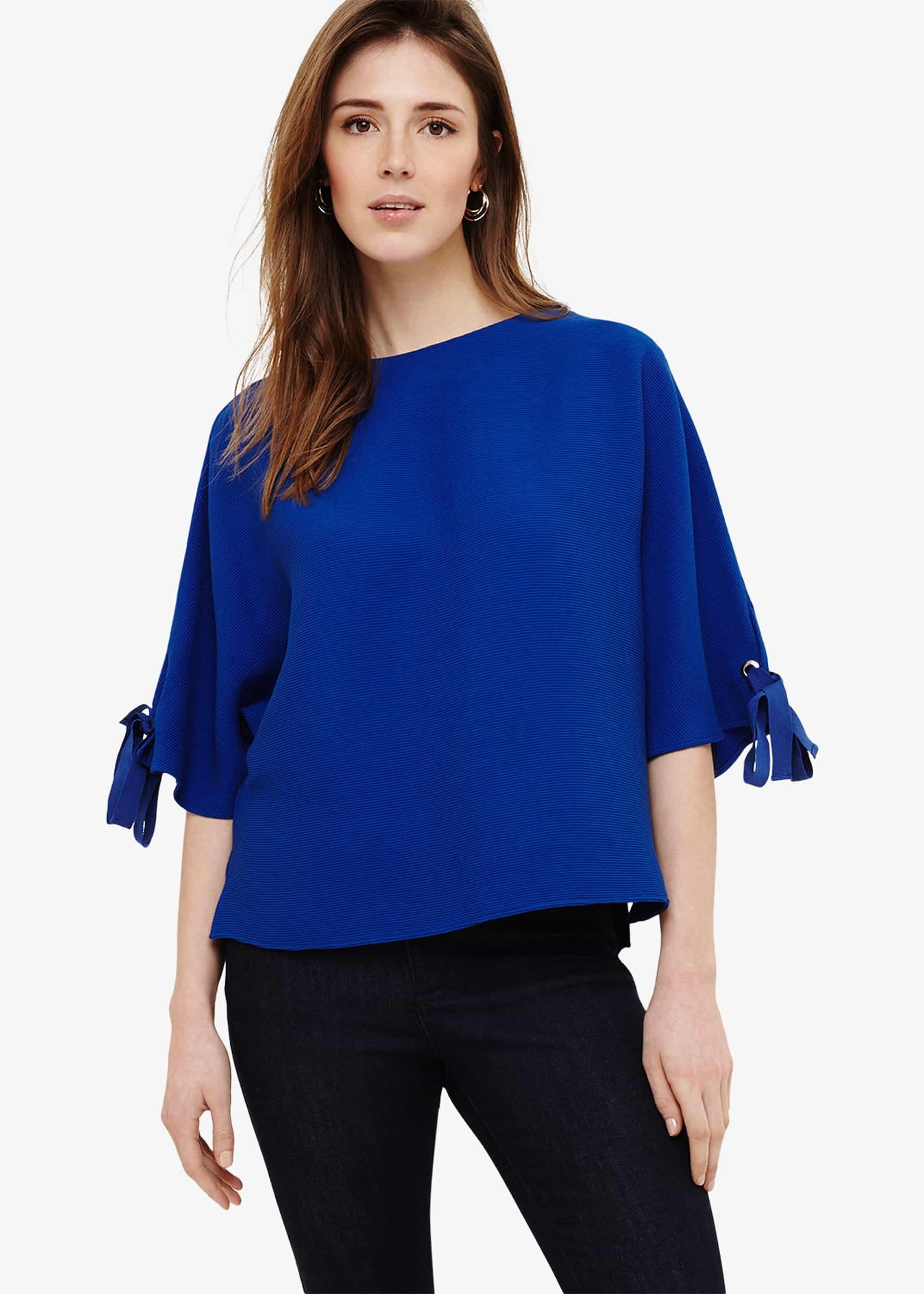 Kya Textured Tie Sleeve Blouse