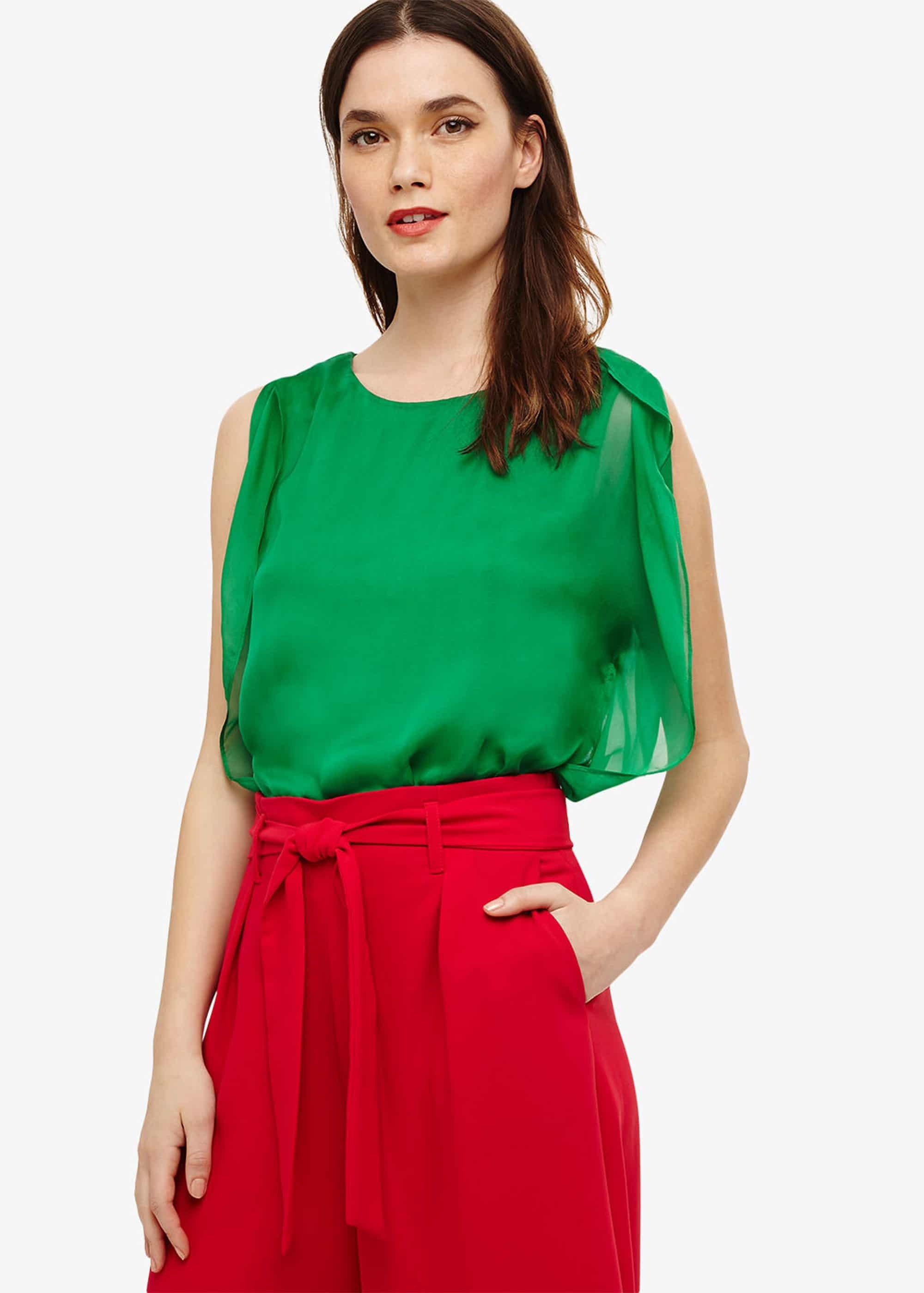 Angie Silk Angel Sleeve Blouse