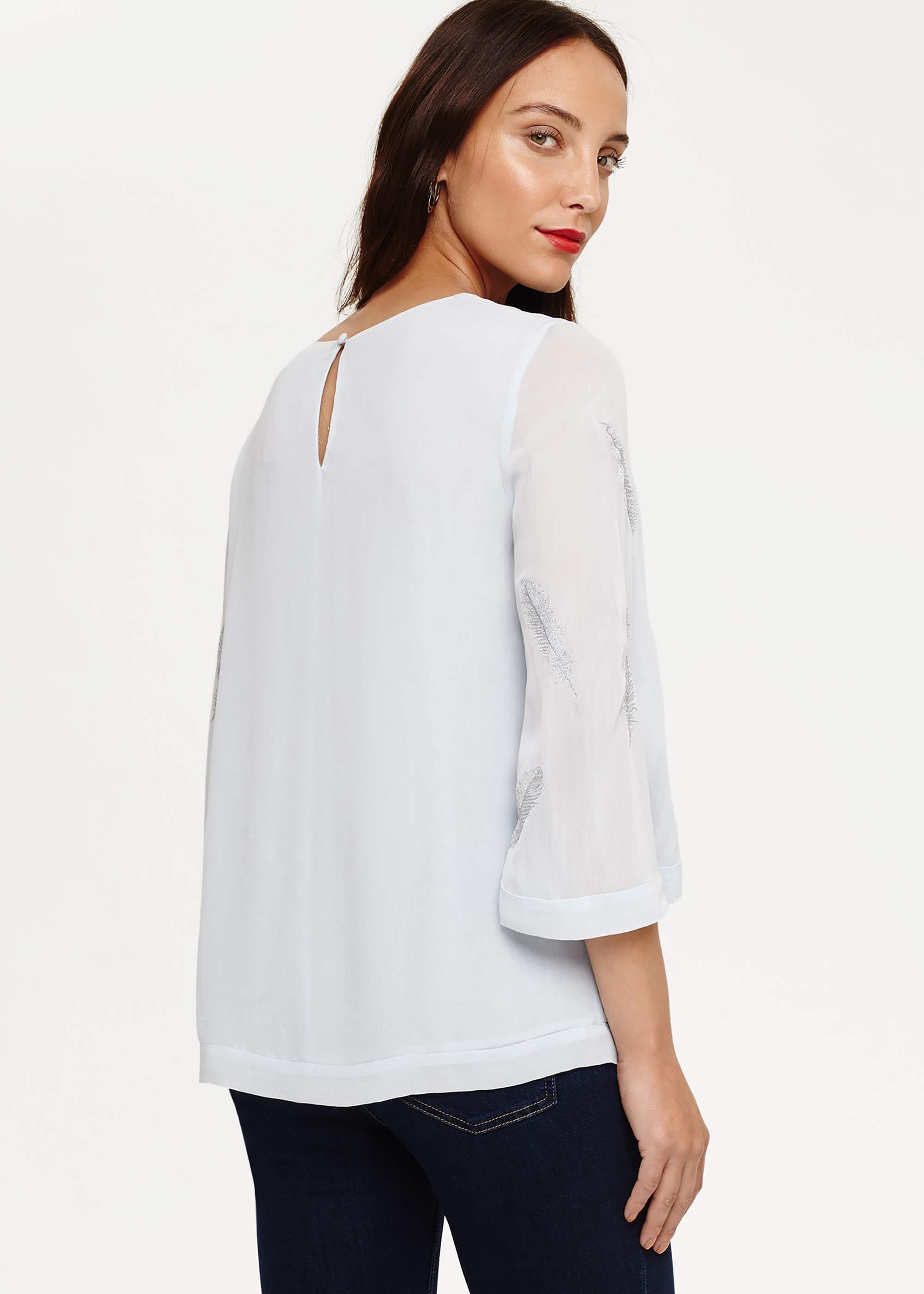 Odette Embroidered Feather Blouse