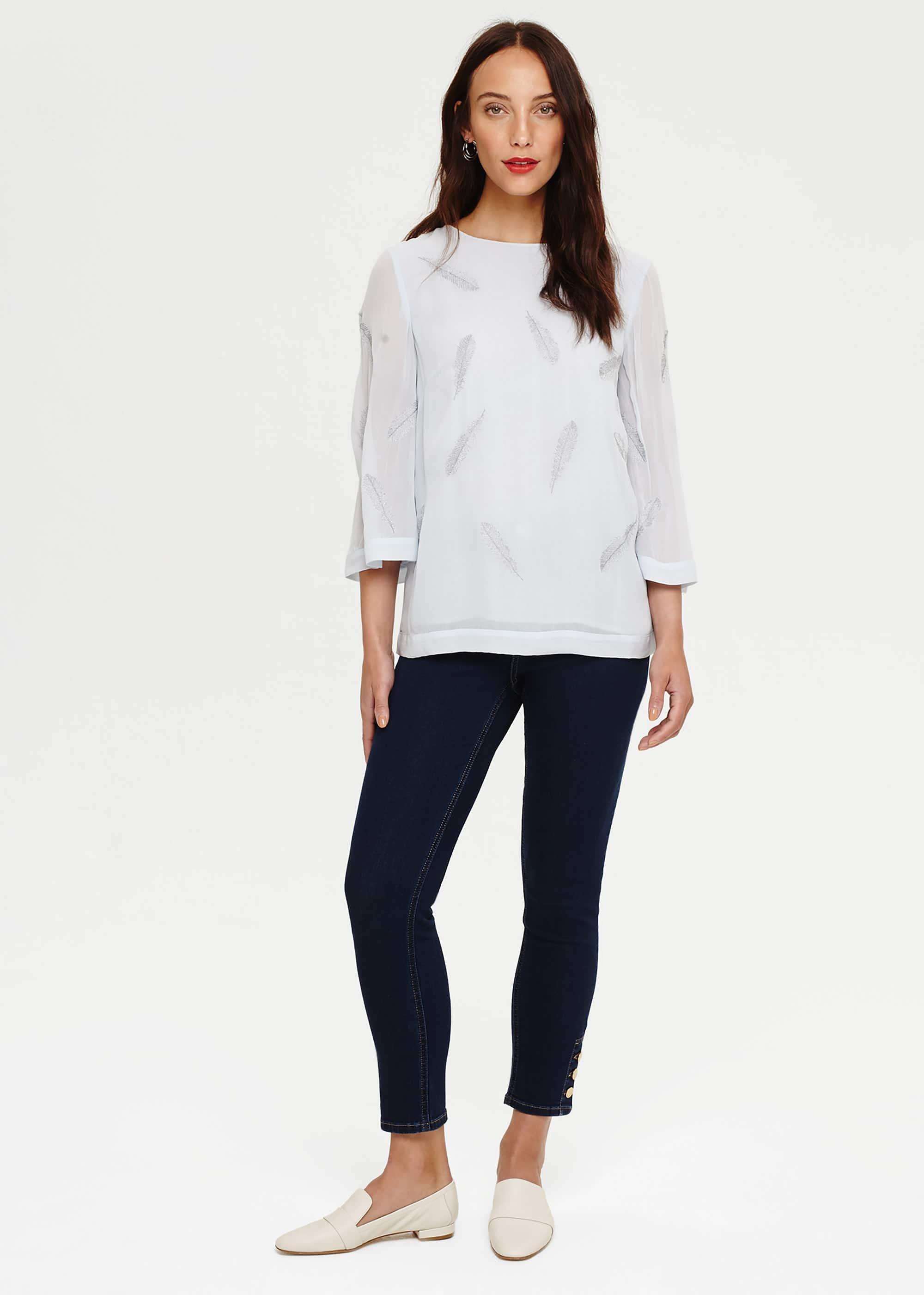 Odette Embroidered Feather Blouse