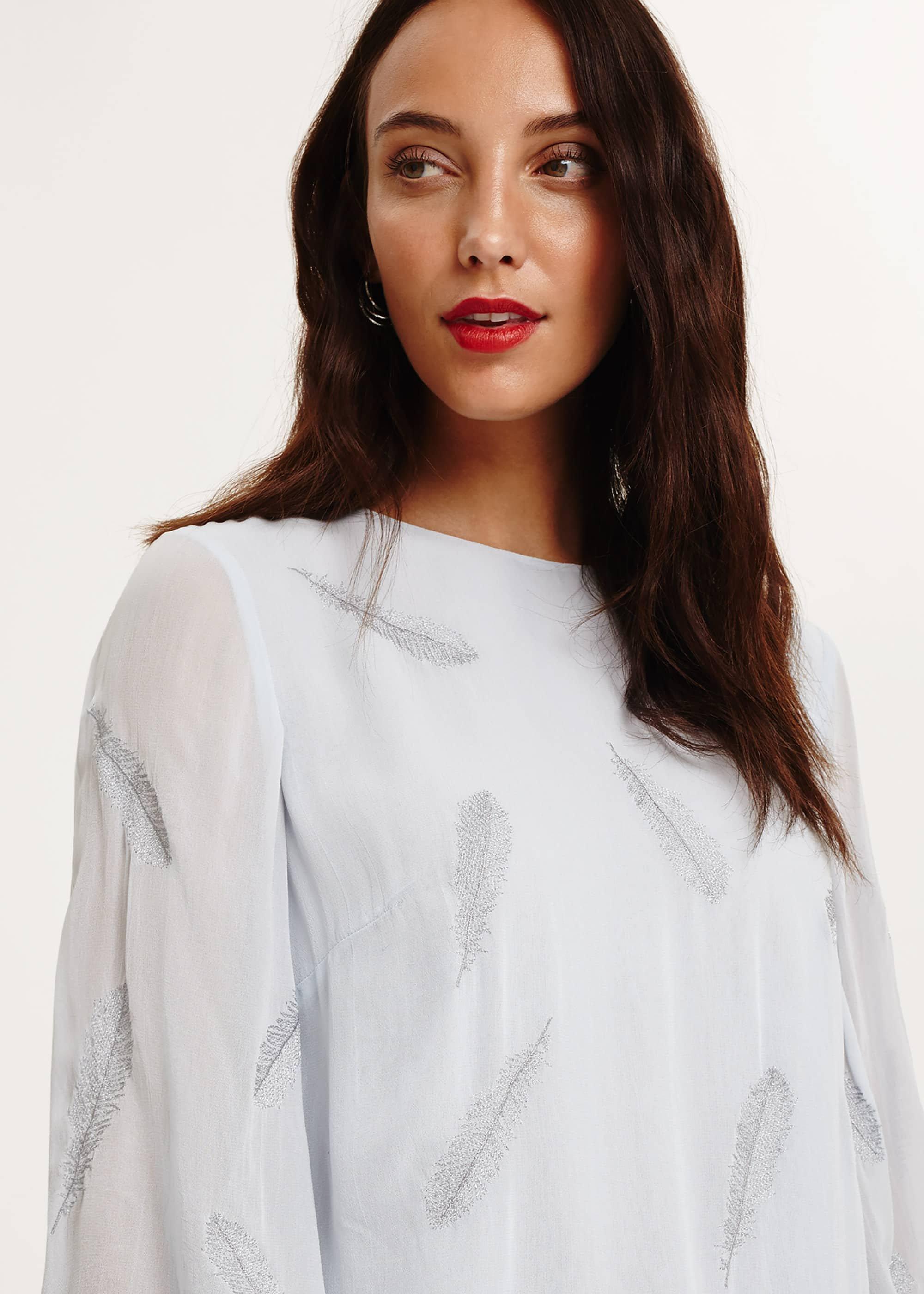 Odette Embroidered Feather Blouse
